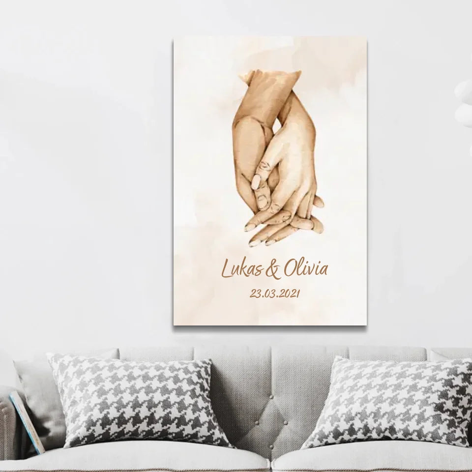 Tela personalizzata “Mano nella mano”