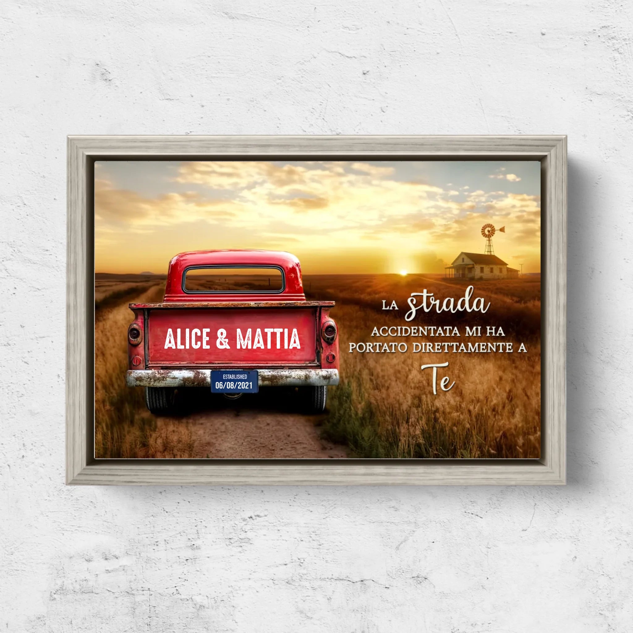 Tela personalizzata “La strada accidentata mi ha portato dritto da te”