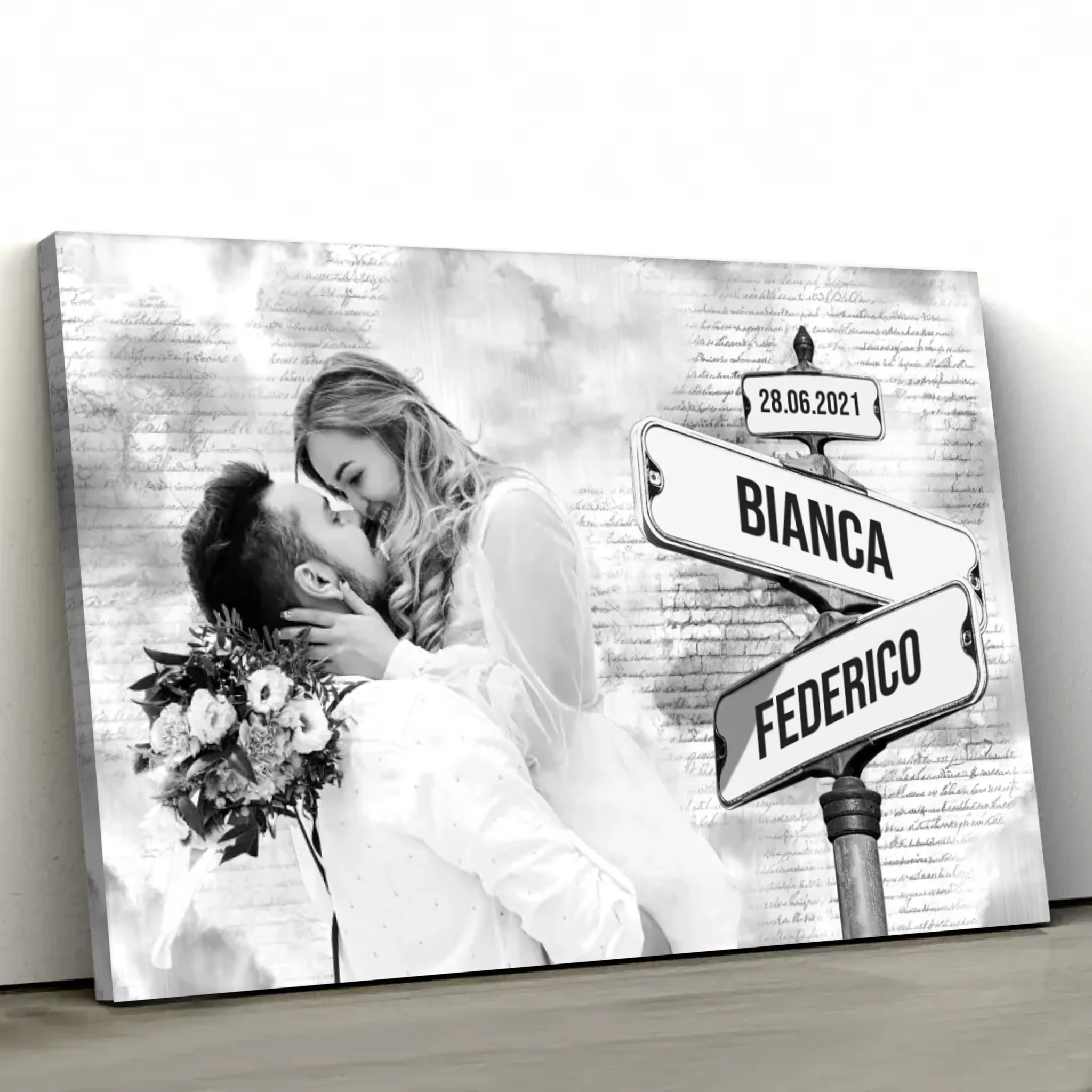 Tela personalizzata “Cartello stradale con foto personalizzata”