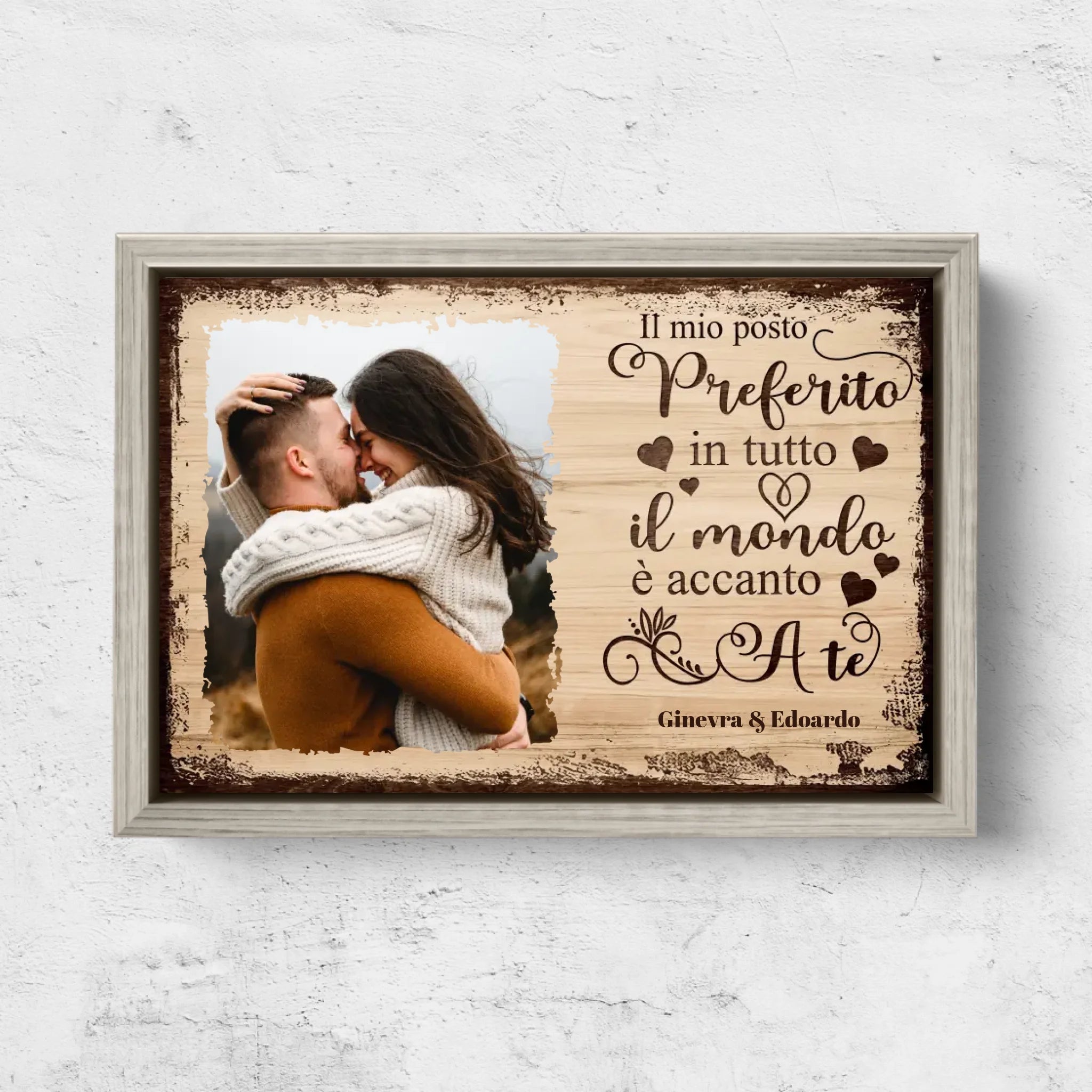 Tela personalizzata “Il mio posto preferito è accanto a te con foto”