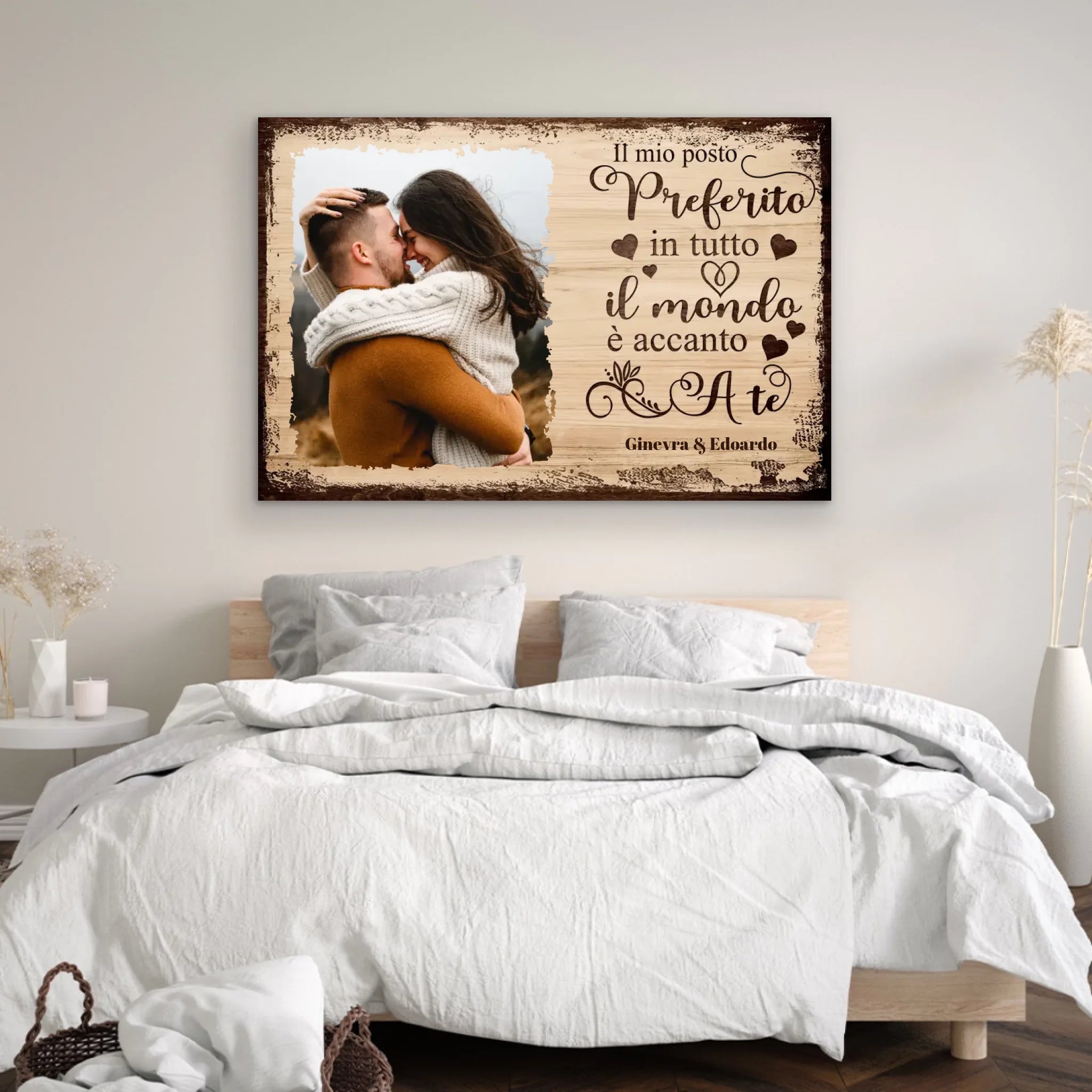 Tela personalizzata “Il mio posto preferito è accanto a te con foto”
