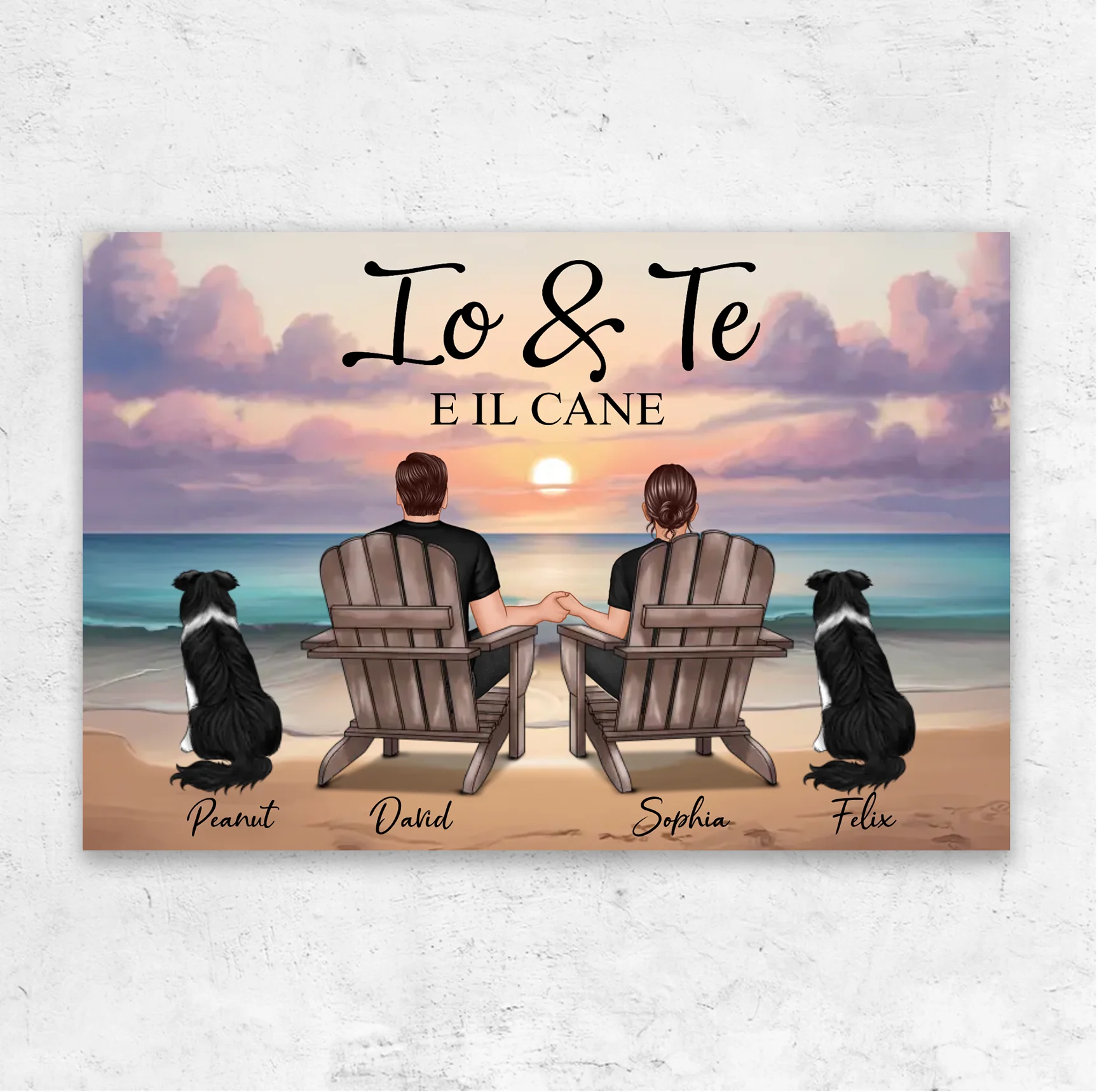 Tela personalizzata “Io, te e il nostro animale domestico”