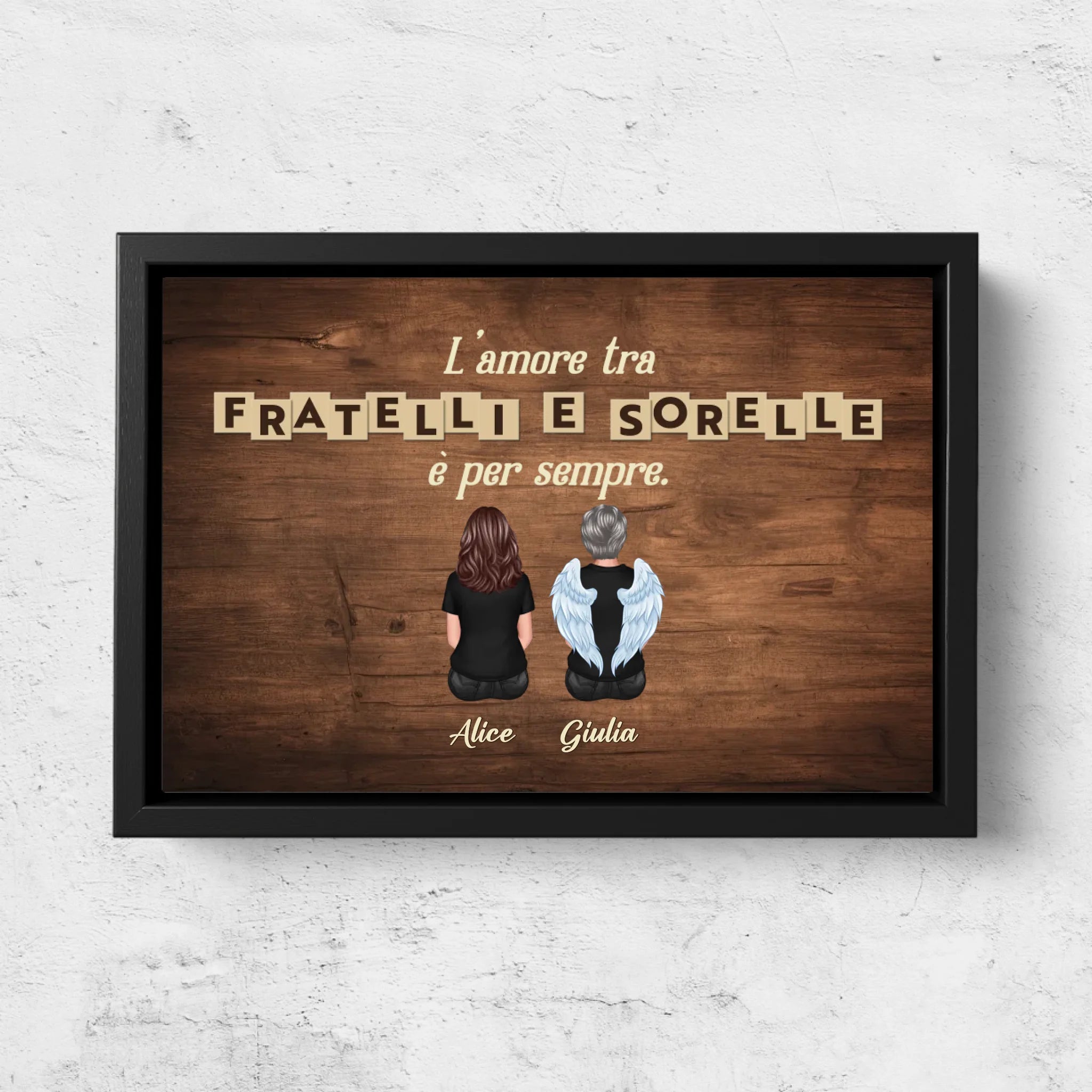 Tela personalizzata “L'amore tra fratelli e sorelle è per sempre”