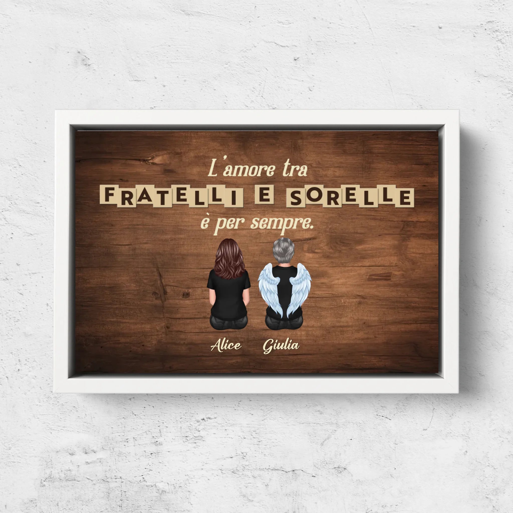 Tela personalizzata “L'amore tra fratelli e sorelle è per sempre”