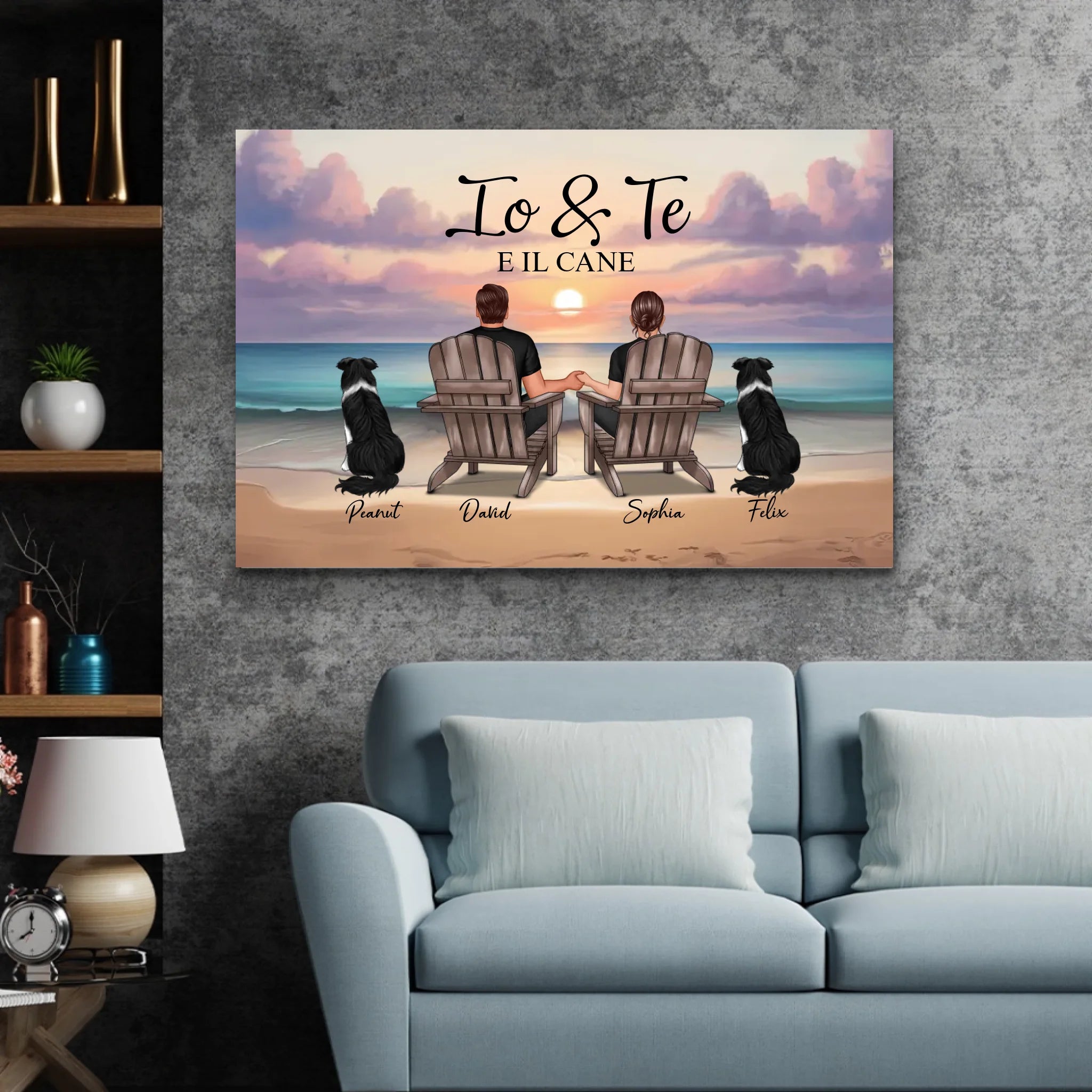 Tela personalizzata “Io, te e il nostro animale domestico”