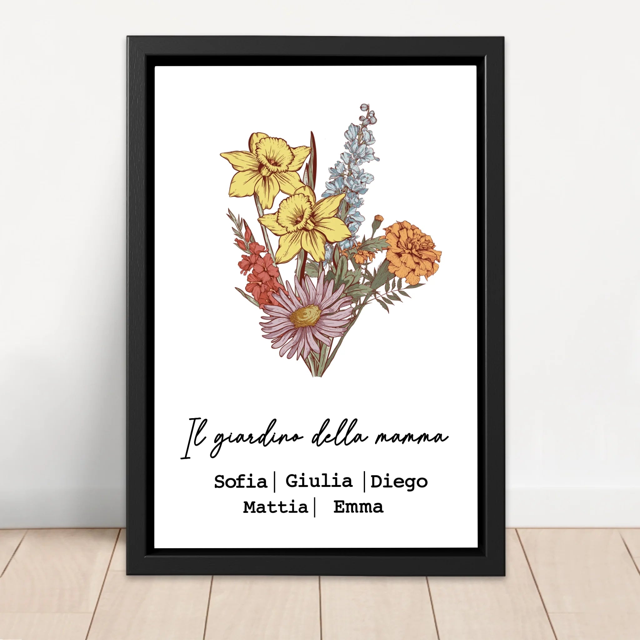 Tela personalizzata "Bouquet di fiori di nascita"