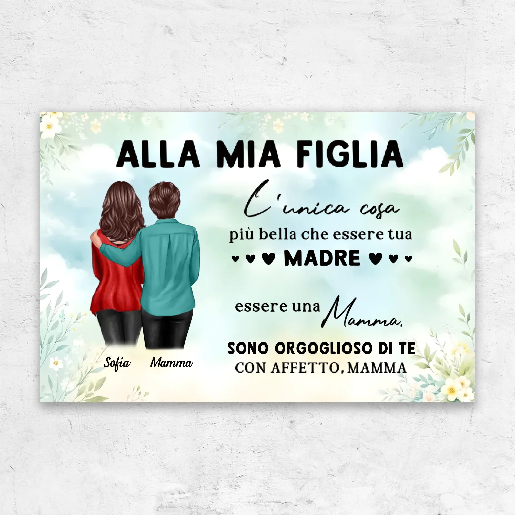 Tela personalizzata "Da mamma a figlia - Regalo per la festa della mamma"