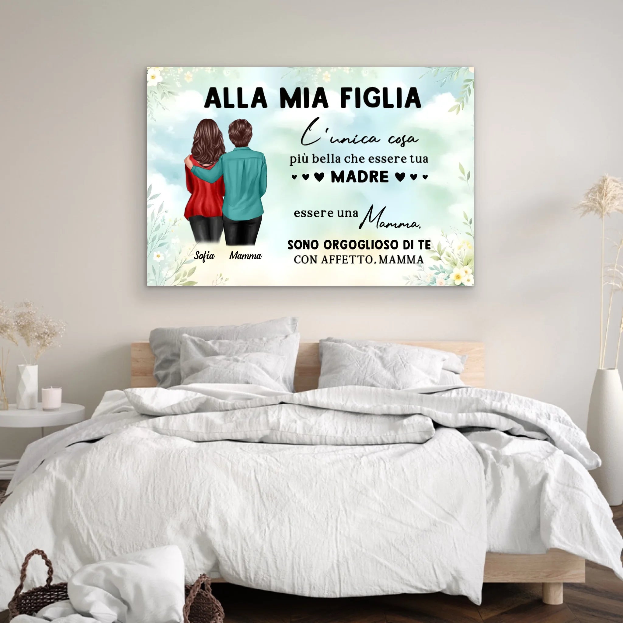 Tela personalizzata "Da mamma a figlia - Regalo per la festa della mamma"