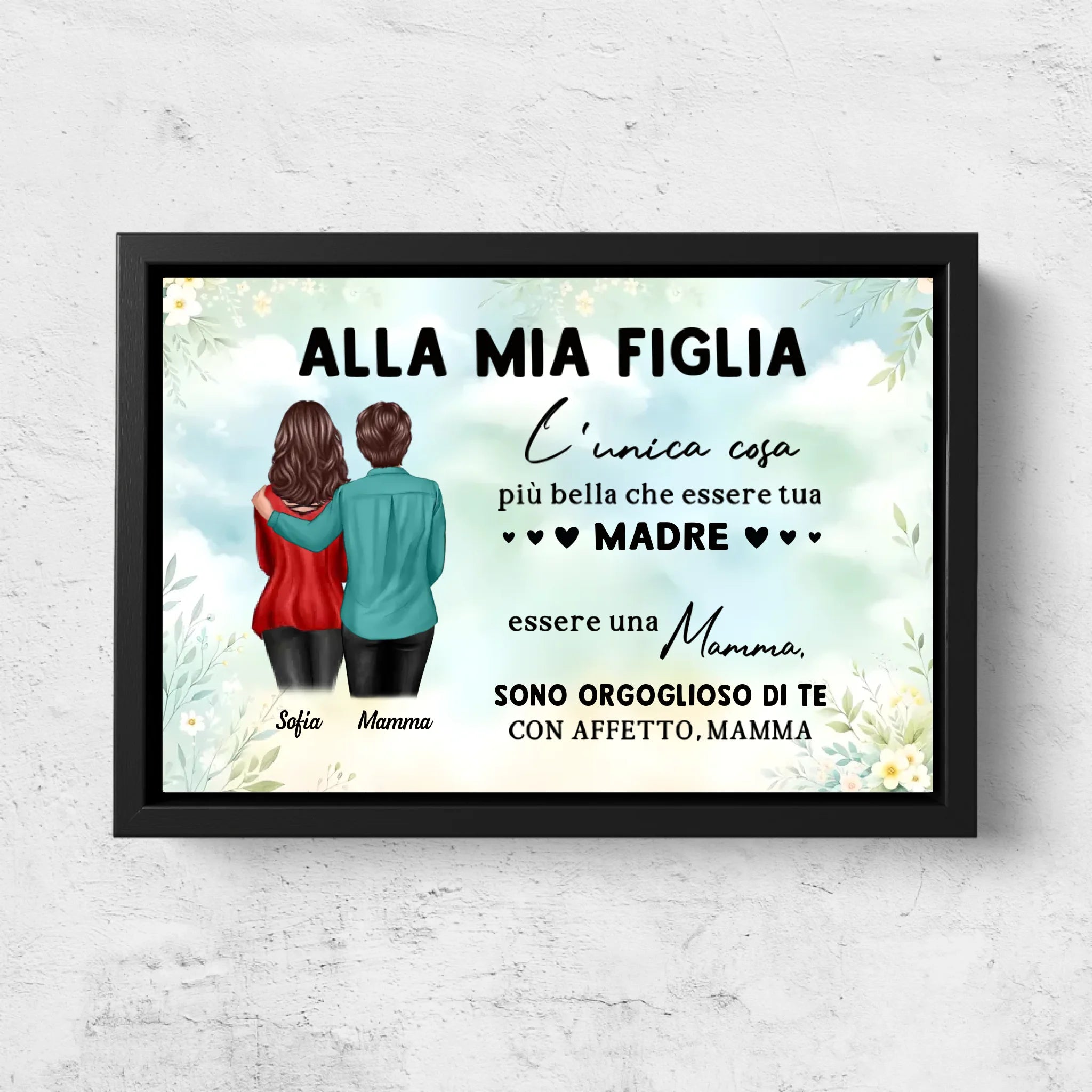 Tela personalizzata "Da mamma a figlia - Regalo per la festa della mamma"