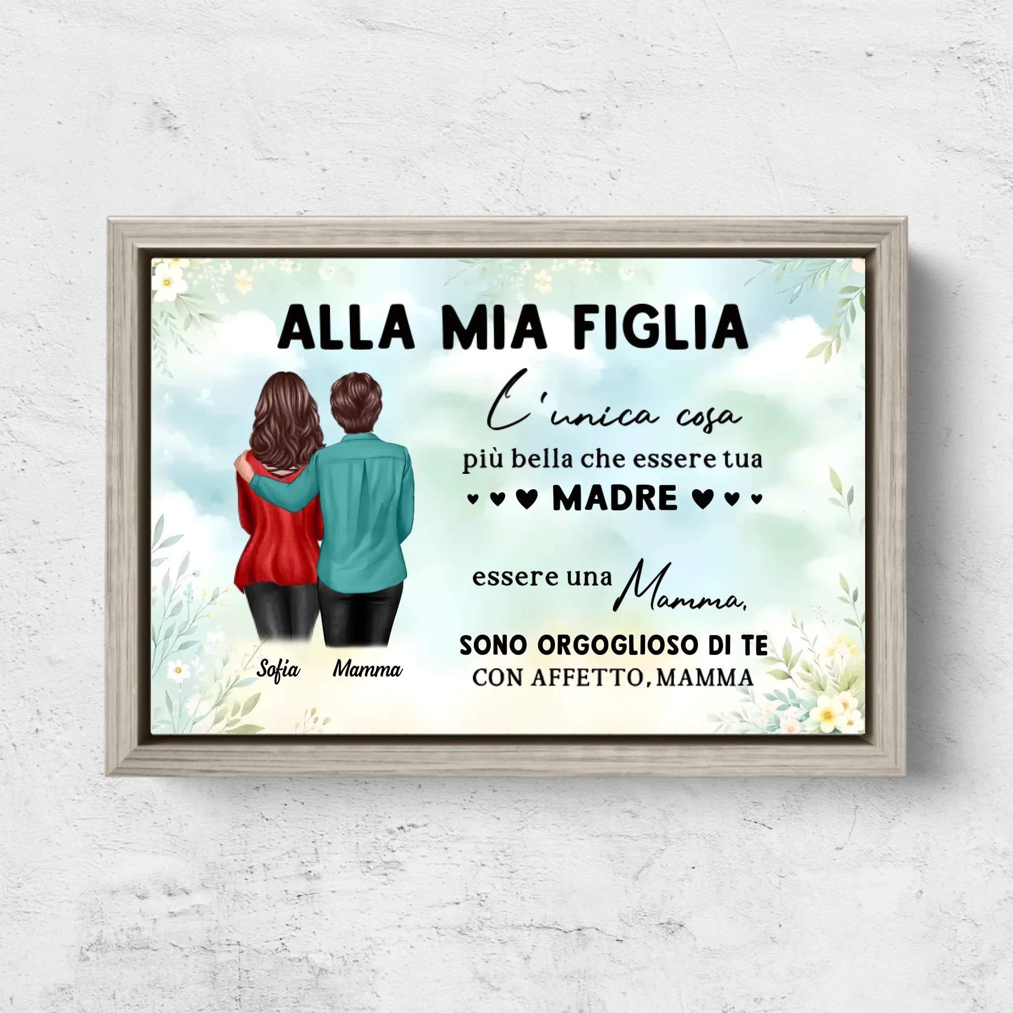 Tela personalizzata "Da mamma a figlia - Regalo per la festa della mamma"