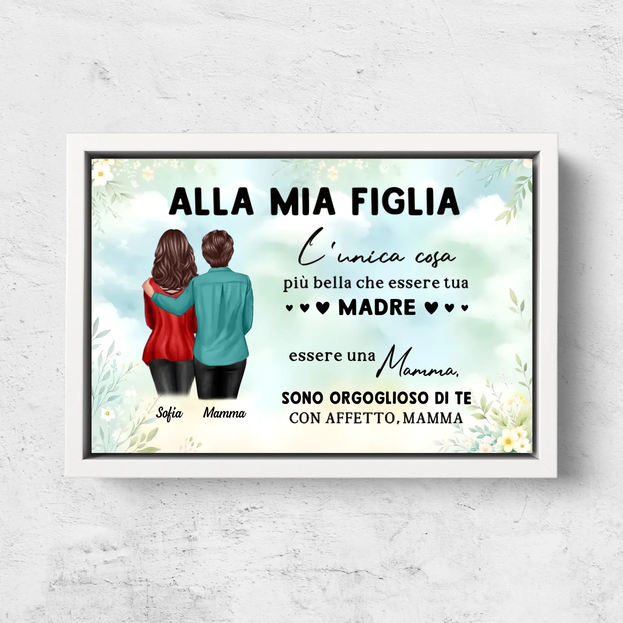 Tela personalizzata "Da mamma a figlia - Regalo per la festa della mamma"