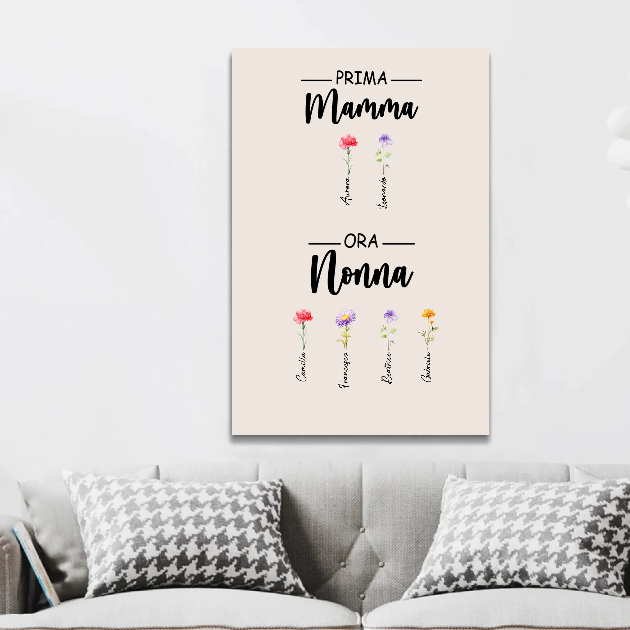 Tela personalizzata "Prima mamma, ora nonna"