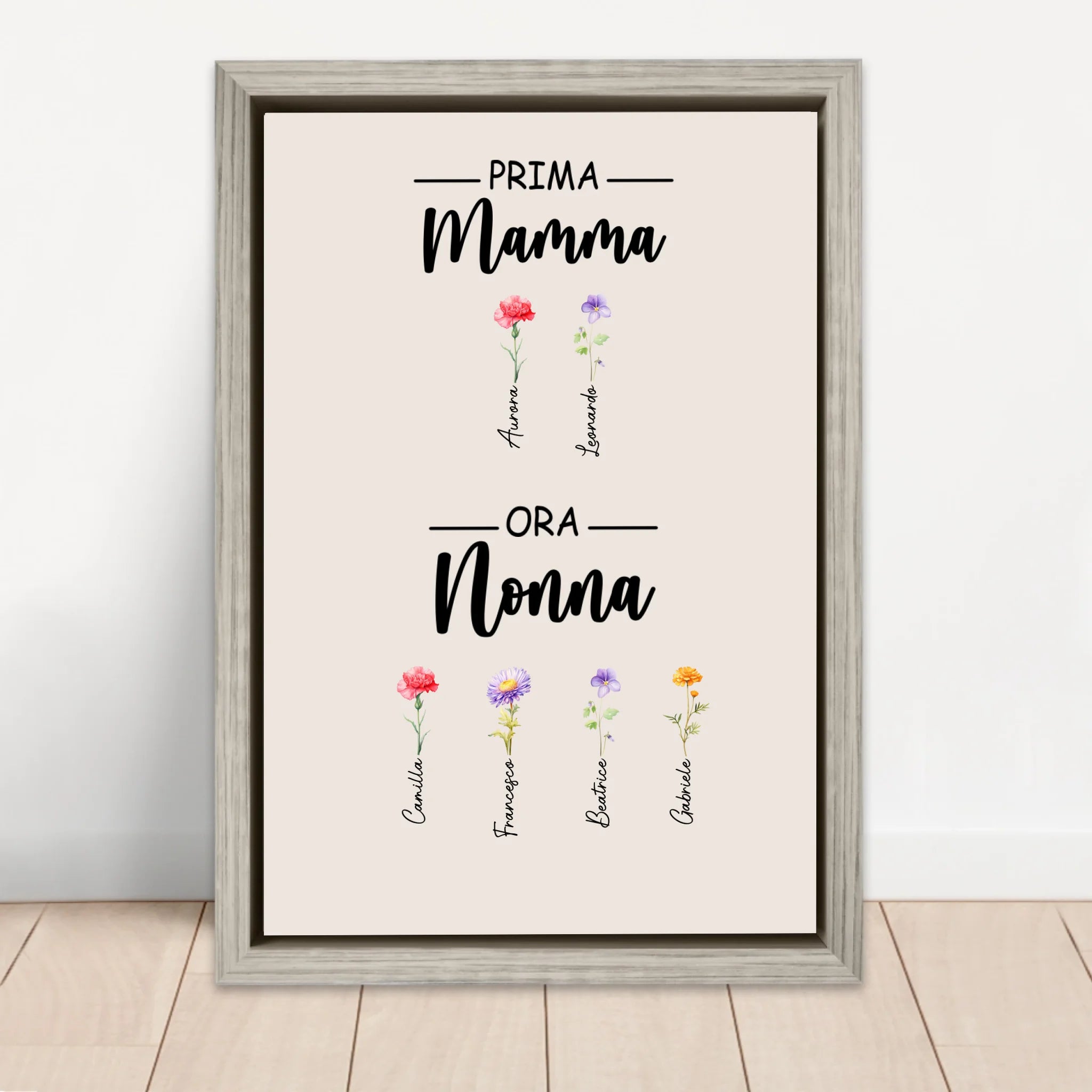 Tela personalizzata "Prima mamma, ora nonna"