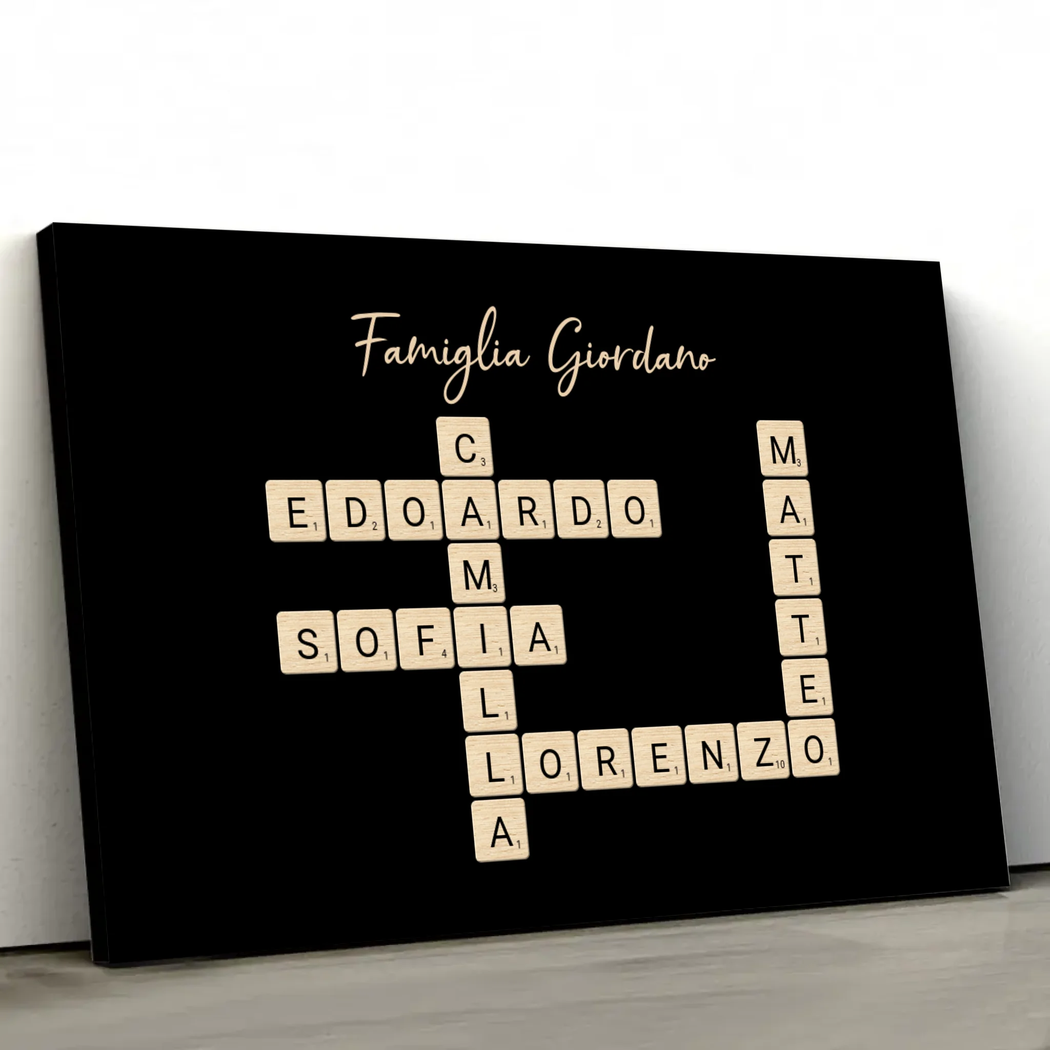 Tela personalizzata “Parole crociate in famiglia - Orizzontale”