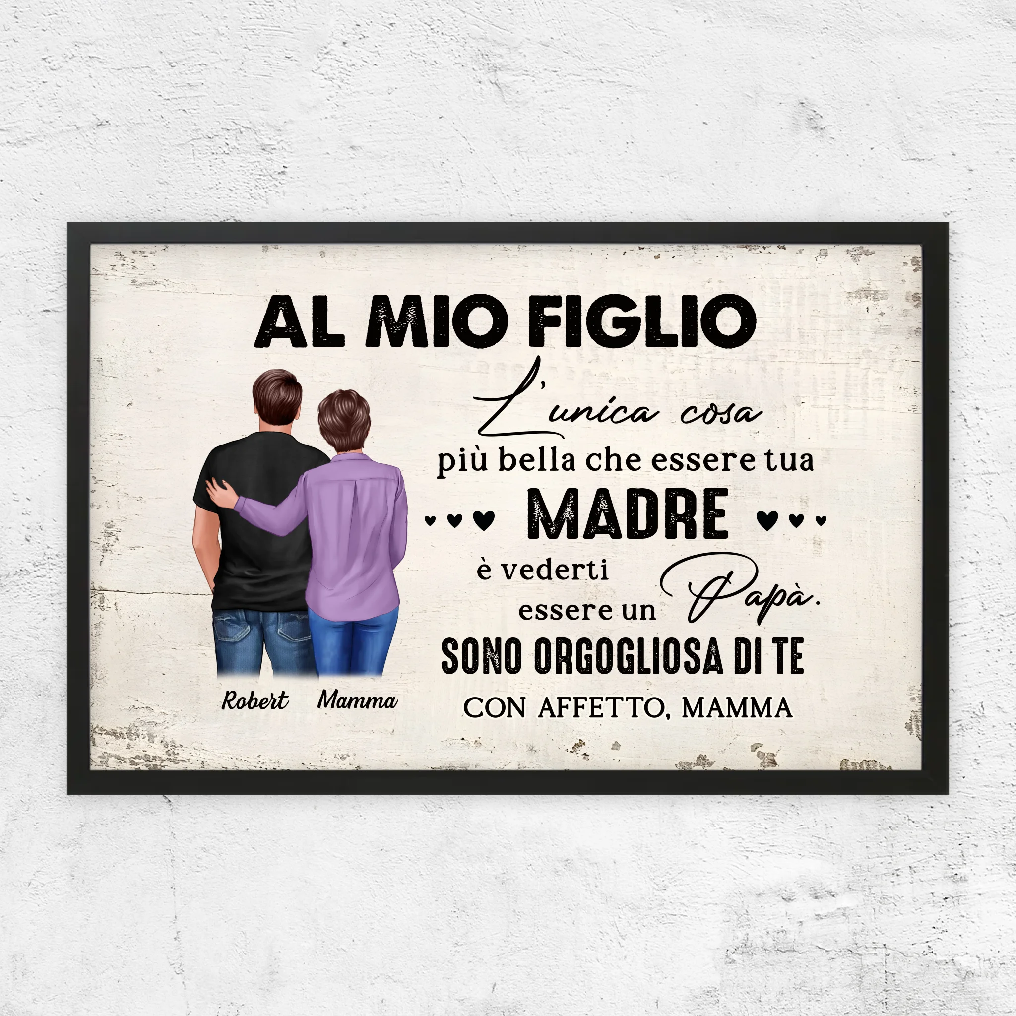 Poster personalizzato "Da madre a figlio - regalo per la festa del papà"