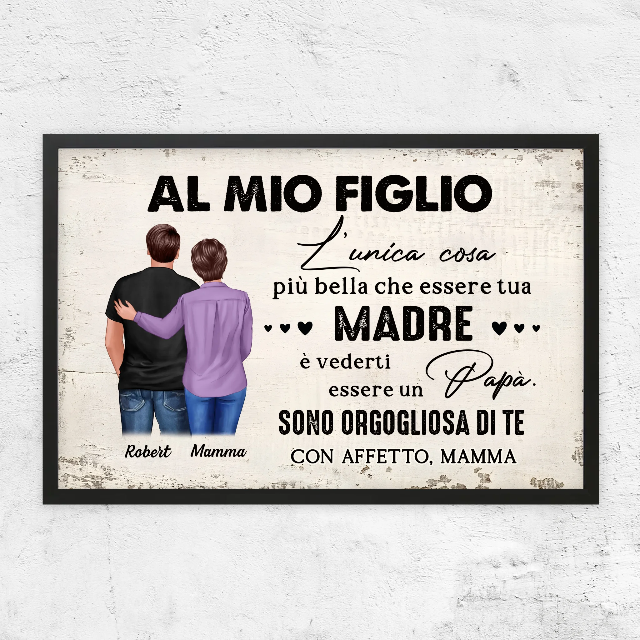 Poster personalizzato "Da madre a figlio - regalo per la festa del papà"