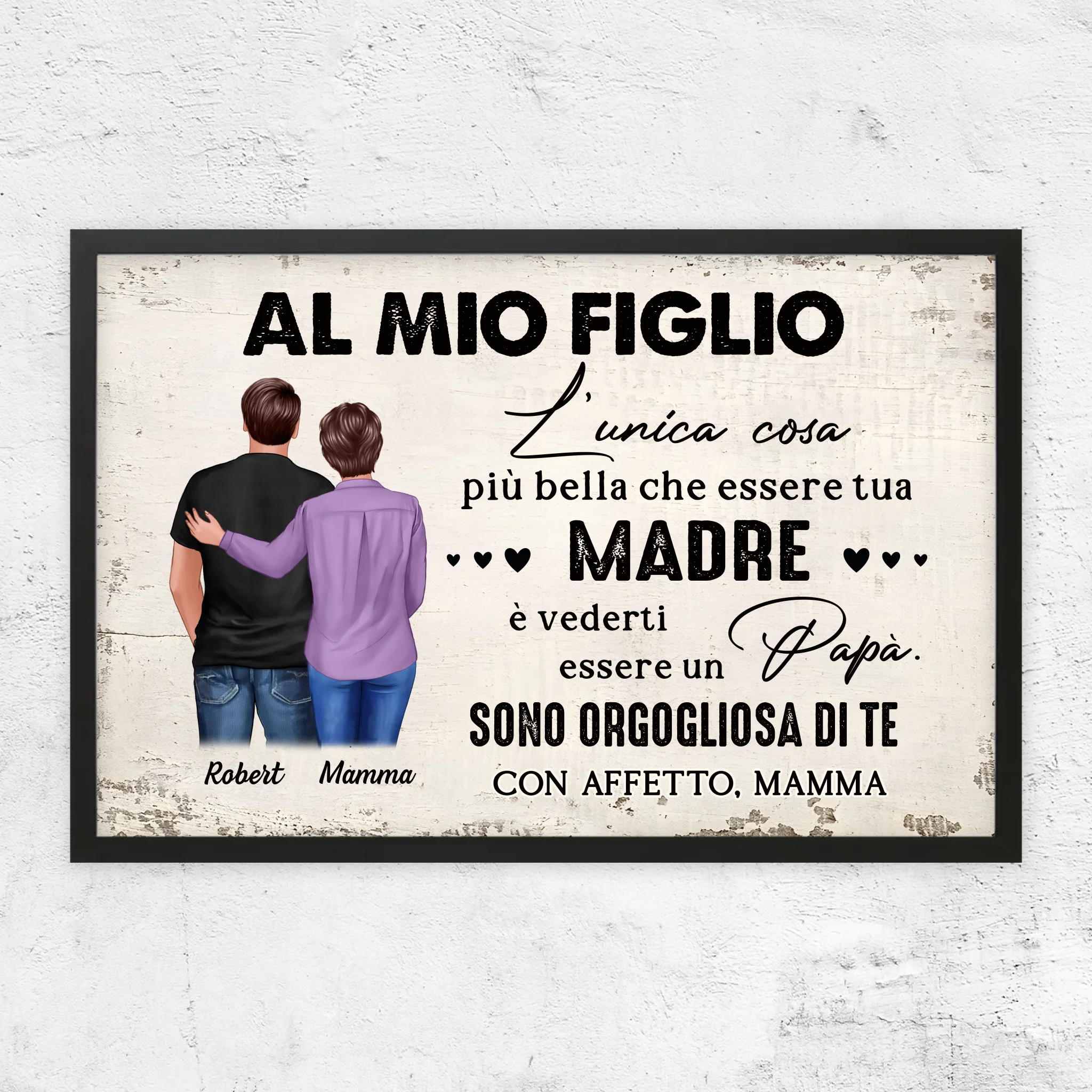 Poster personalizzato "Da madre a figlio - regalo per la festa del papà"