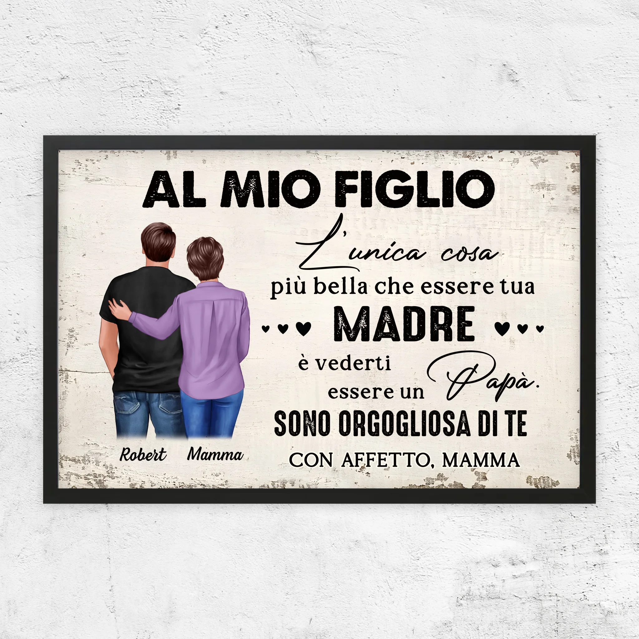 Poster personalizzato "Da madre a figlio - regalo per la festa del papà"