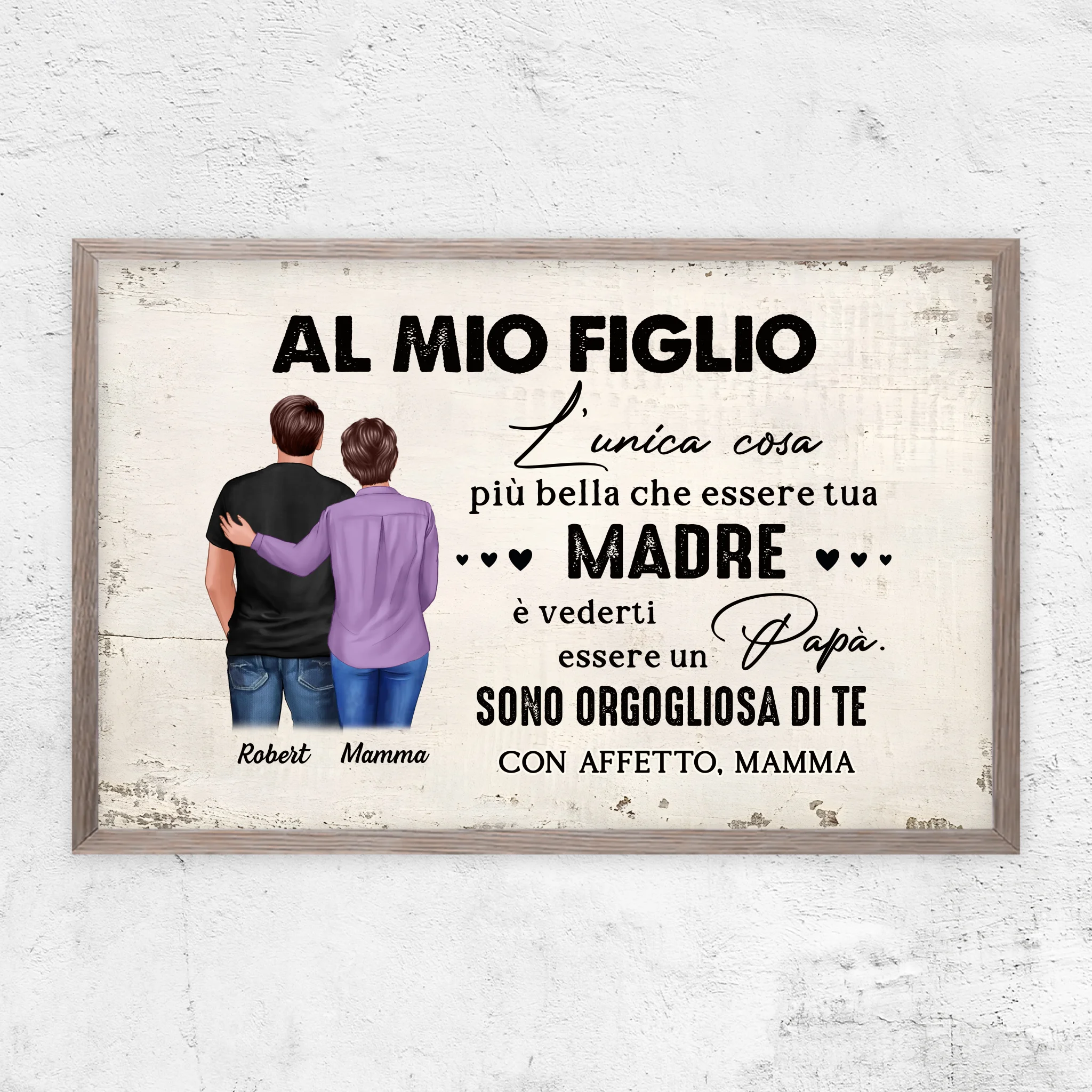 Poster personalizzato "Da madre a figlio - regalo per la festa del papà"