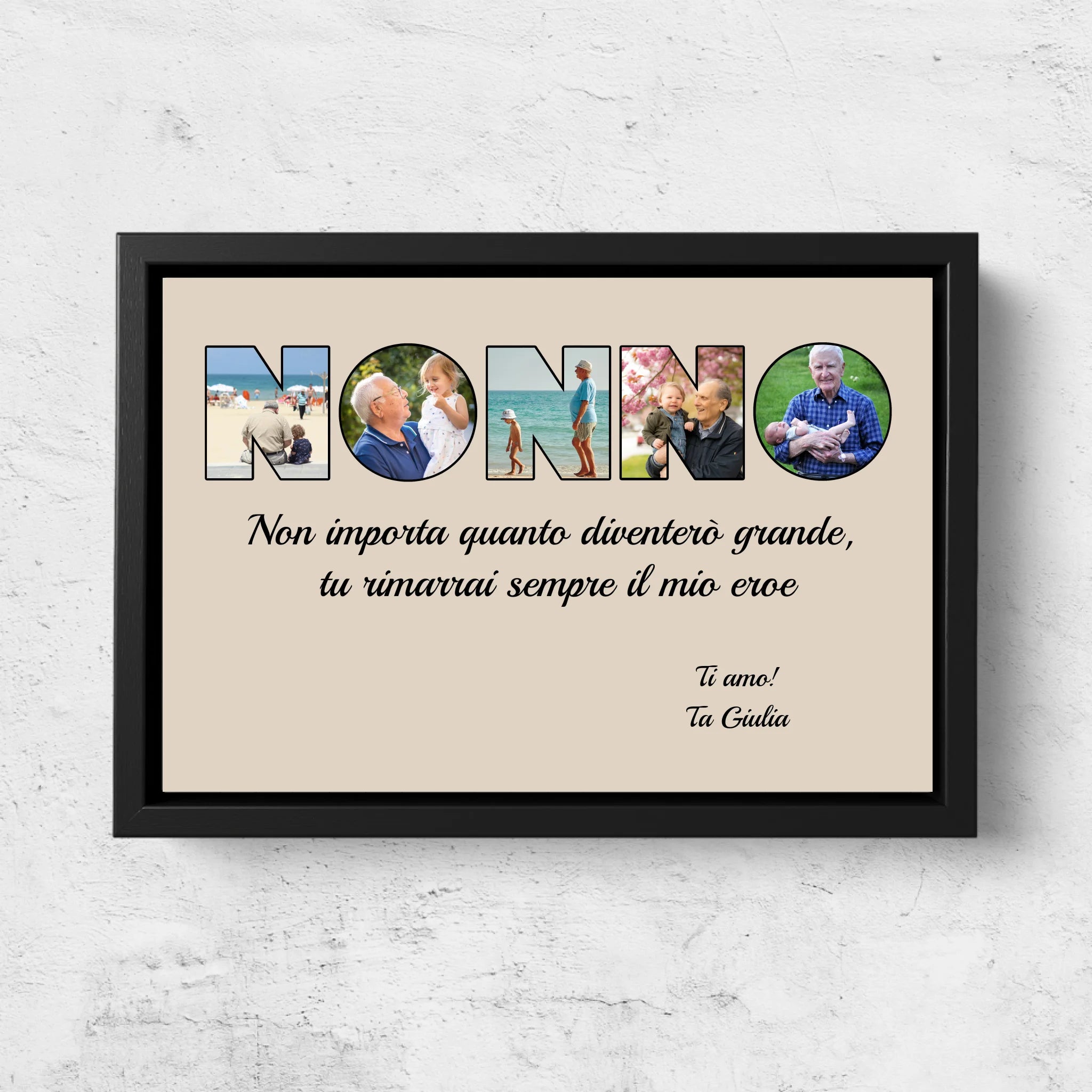 Tela personalizzata "Il nonno è il mio eroe"