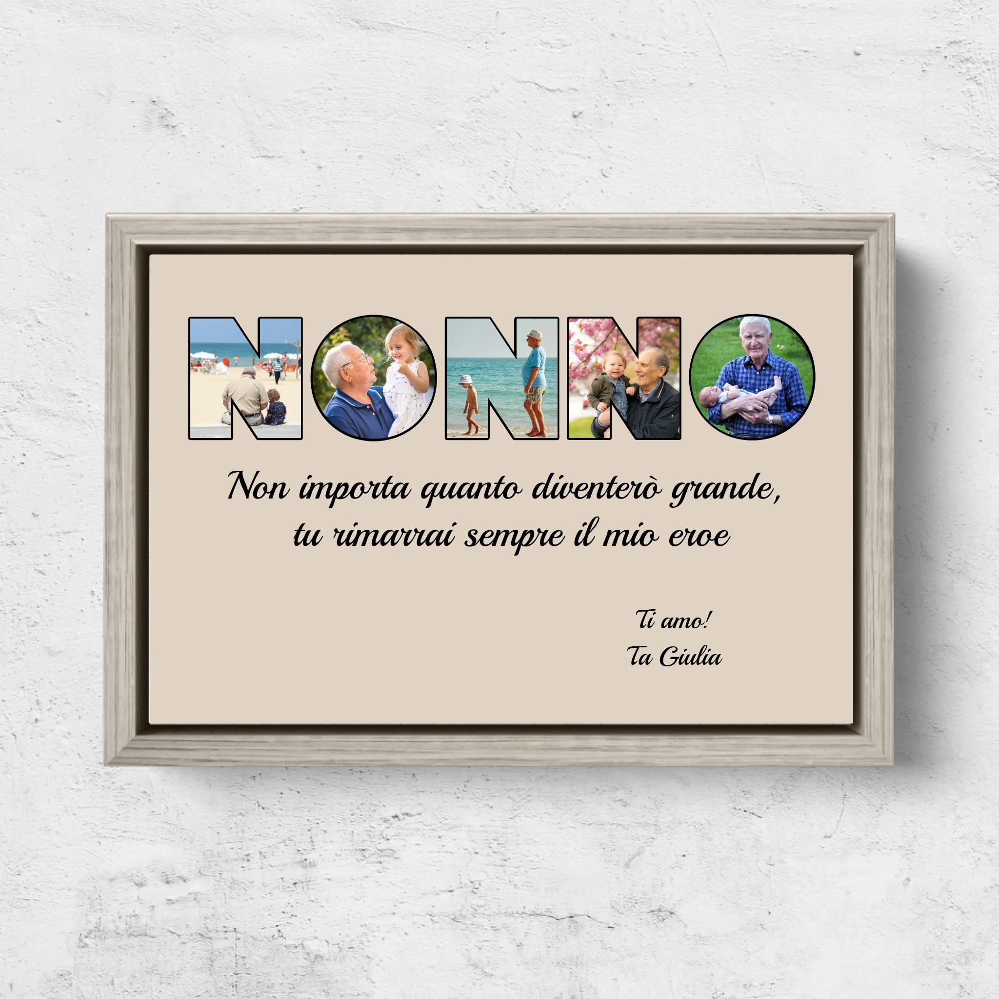 Tela personalizzata "Il nonno è il mio eroe"