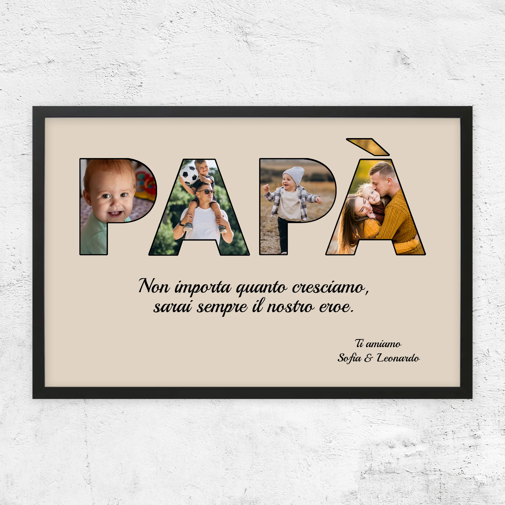 Poster personalizzato “Papà rimane il mio eroe"