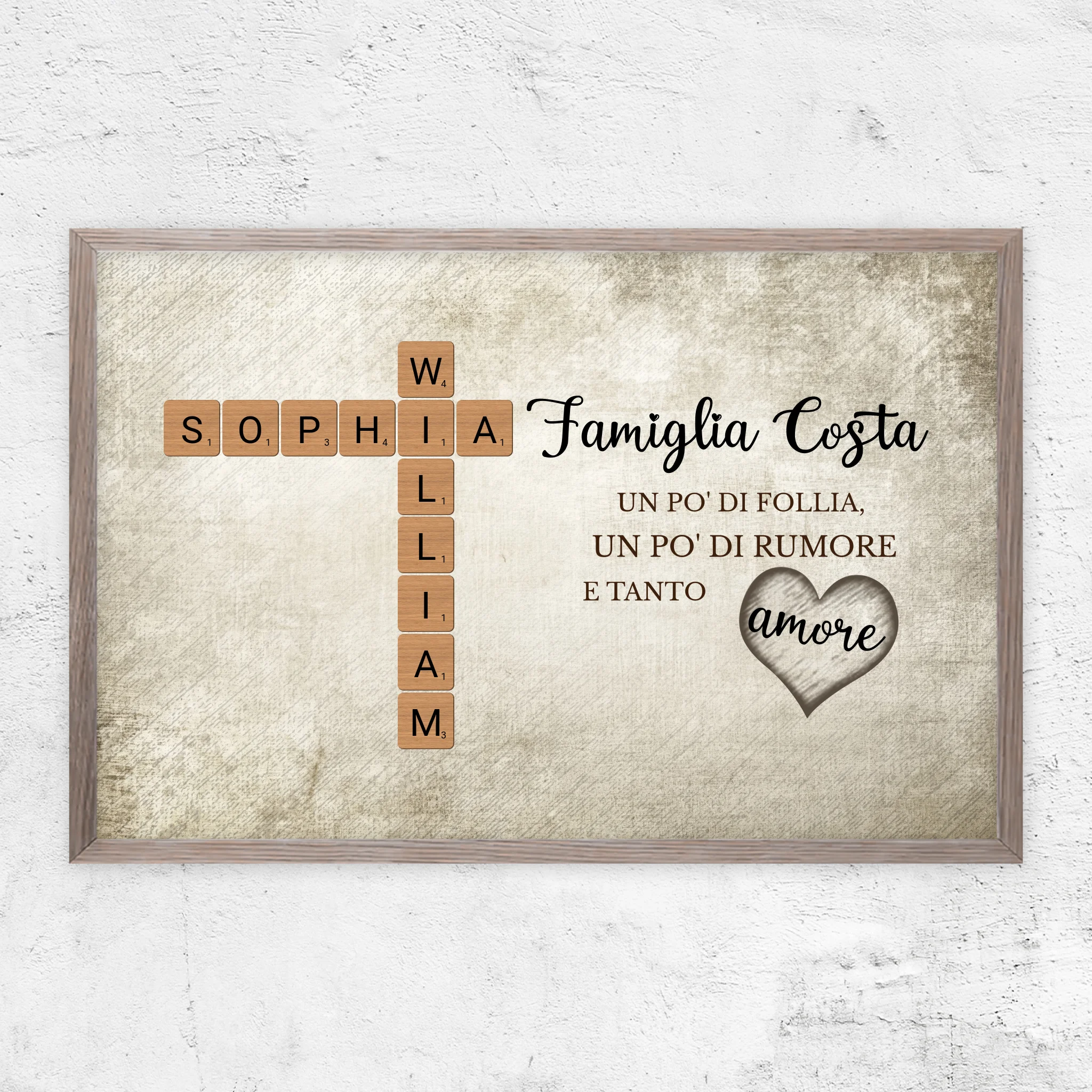Poster personalizzato "Un po' di follia, un po' di rumore e tanto amore - Cruciverba"