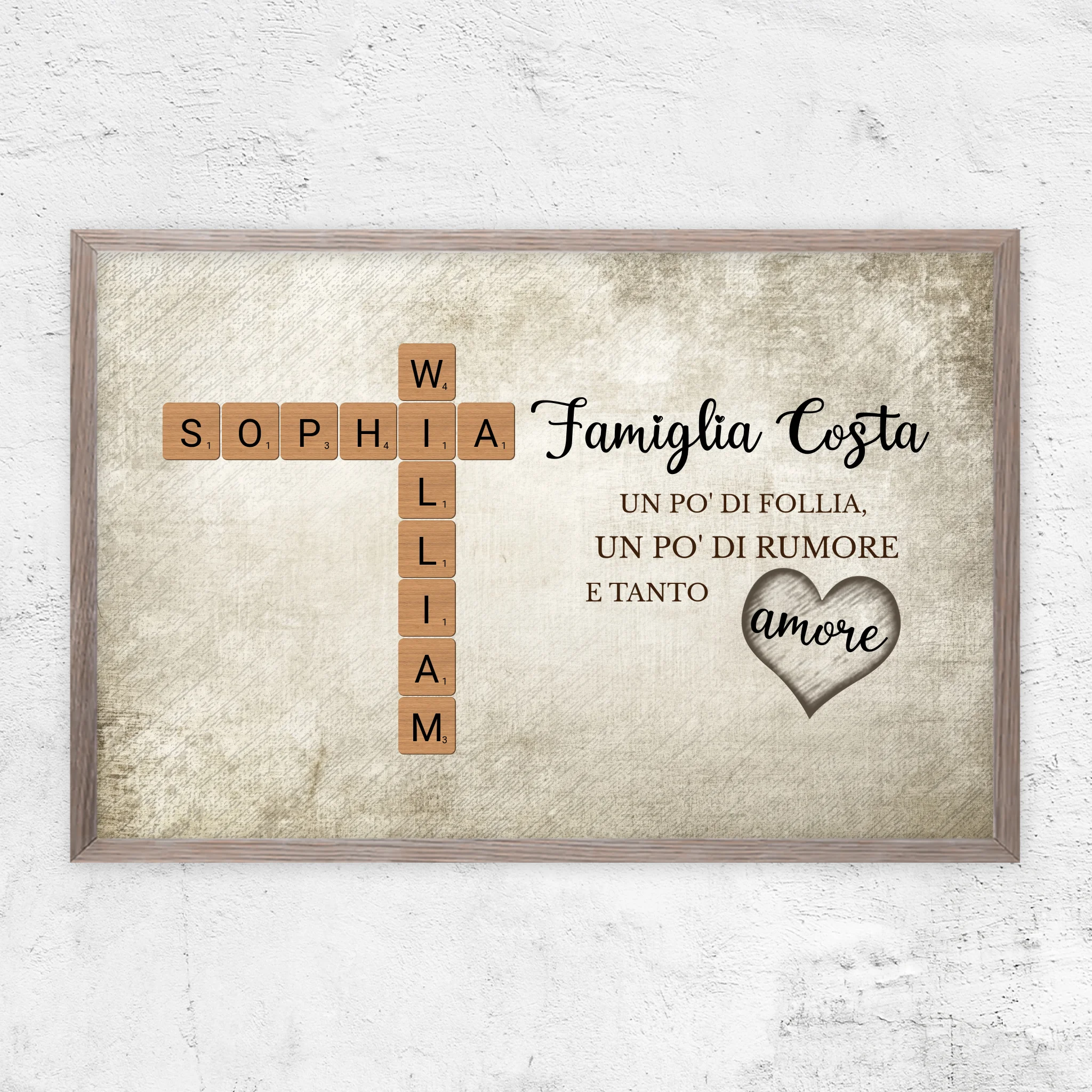 Poster personalizzato "Un po' di follia, un po' di rumore e tanto amore - Cruciverba"