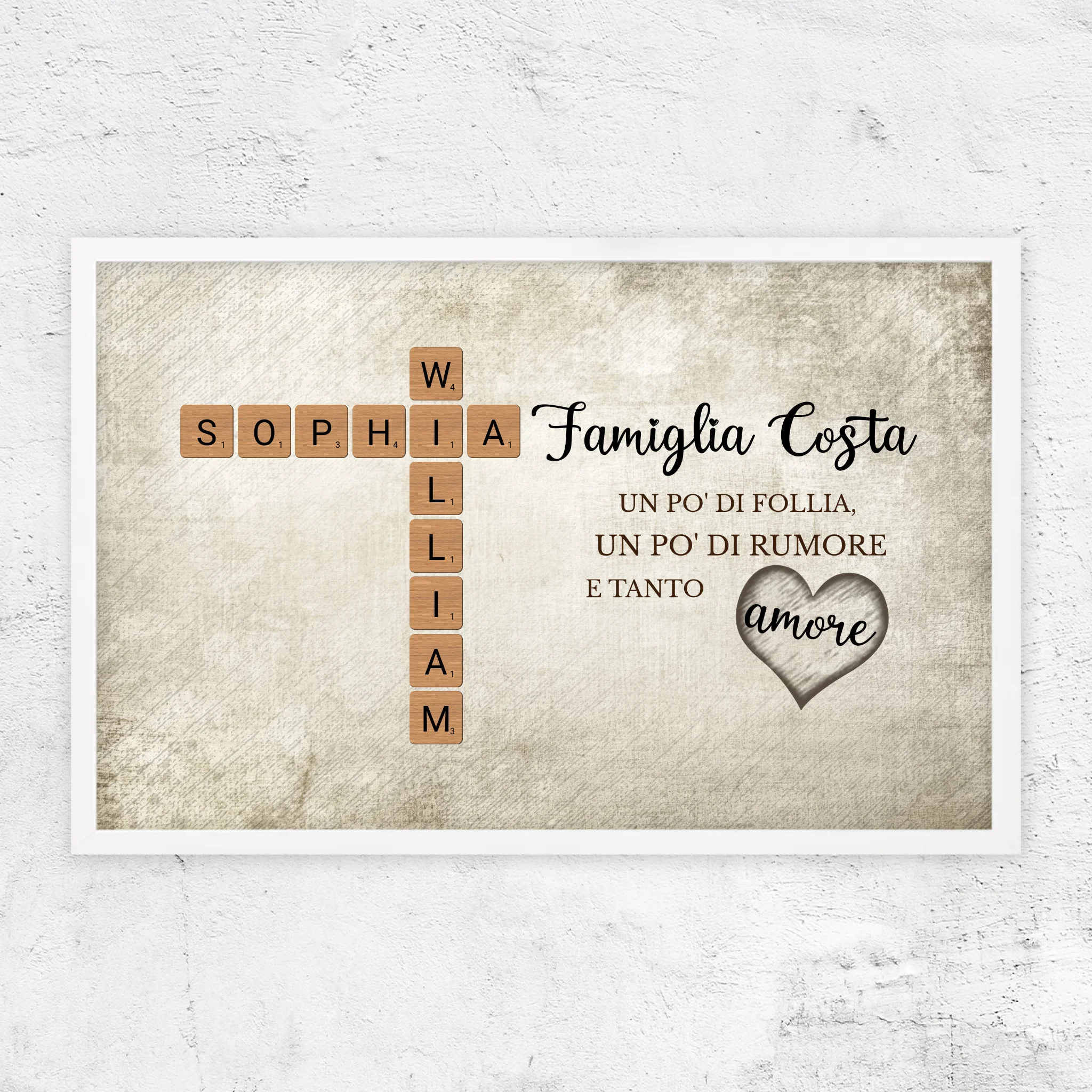 Poster personalizzato "Un po' di follia, un po' di rumore e tanto amore - Cruciverba"