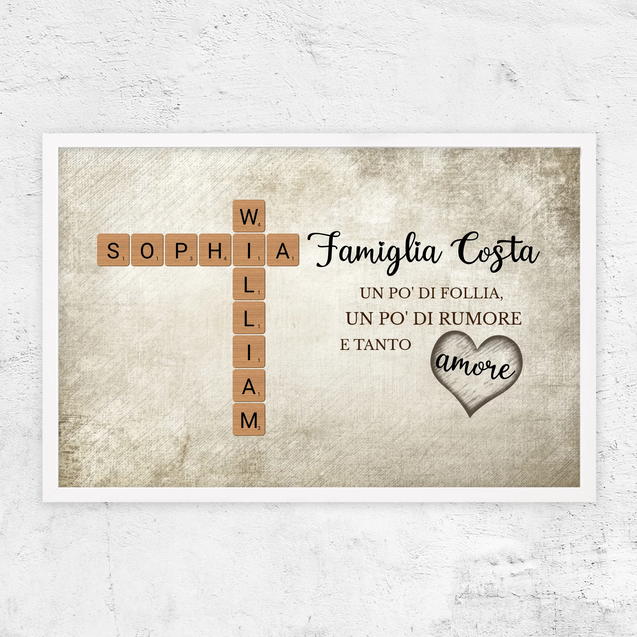 Poster personalizzato "Un po' di follia, un po' di rumore e tanto amore - Cruciverba"