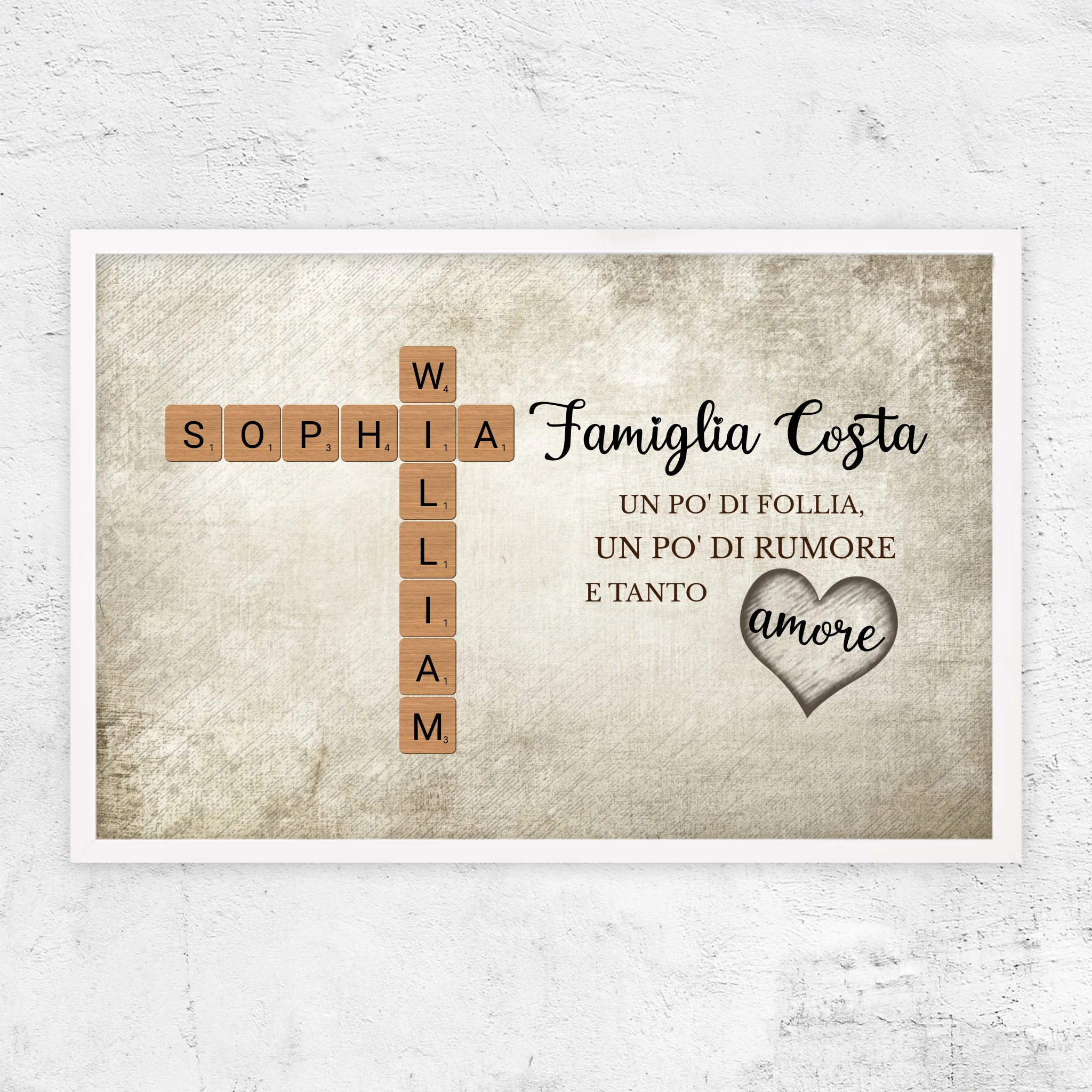 Poster personalizzato "Un po' di follia, un po' di rumore e tanto amore - Cruciverba"