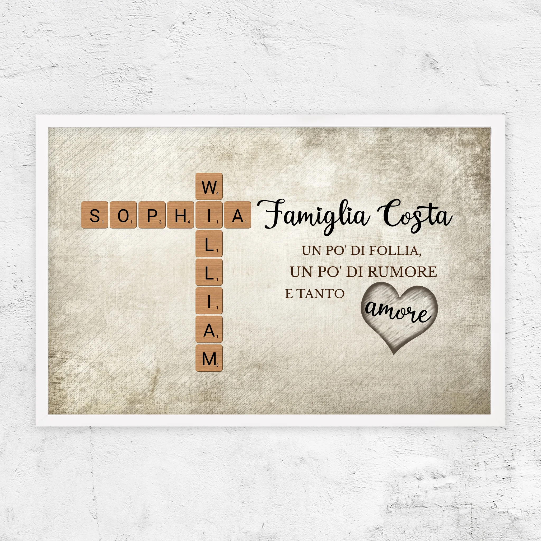 Poster personalizzato "Un po' di follia, un po' di rumore e tanto amore - Cruciverba"