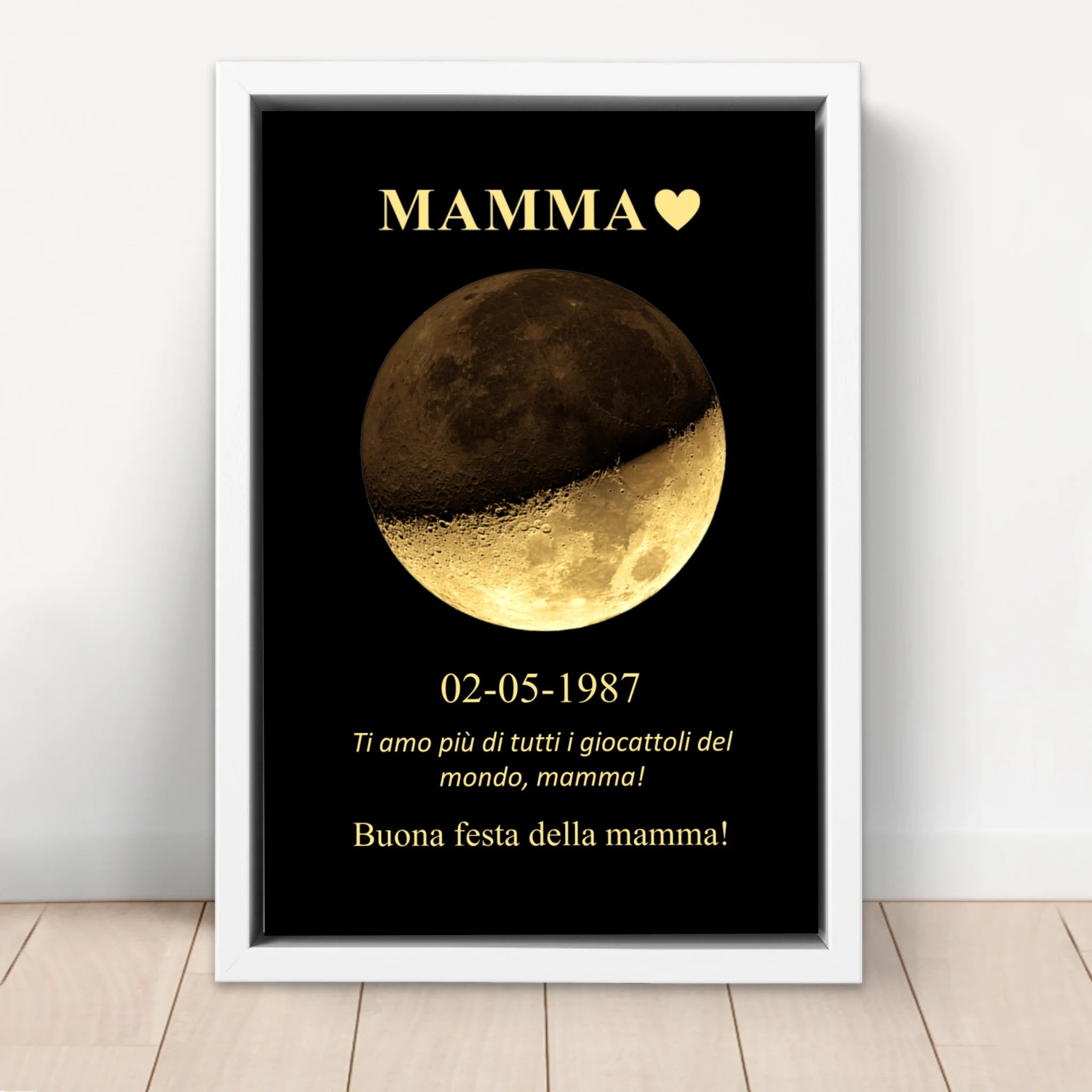 Tela personalizzata “Fasi lunari per mamma e papà”