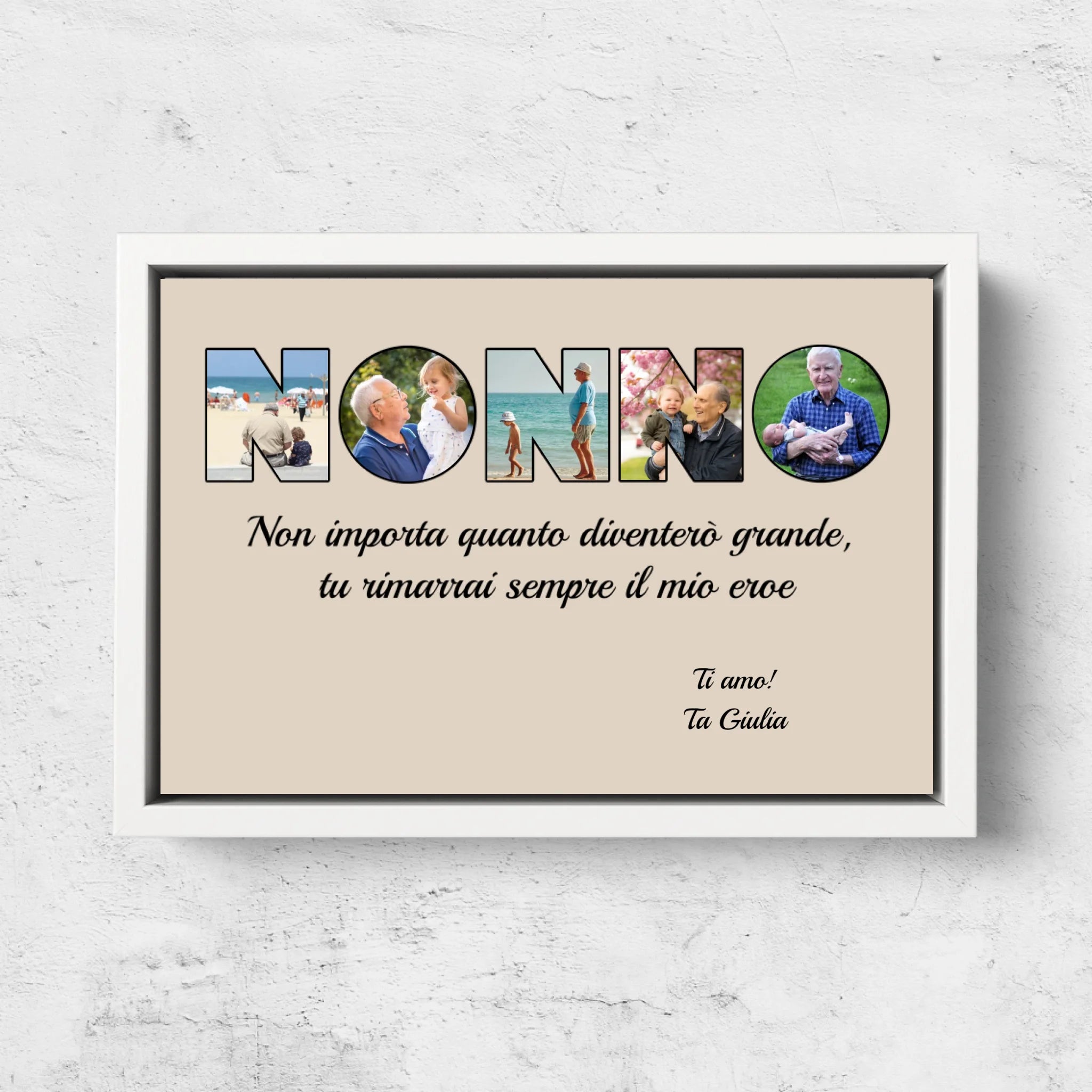 Tela personalizzata "Il nonno è il mio eroe"