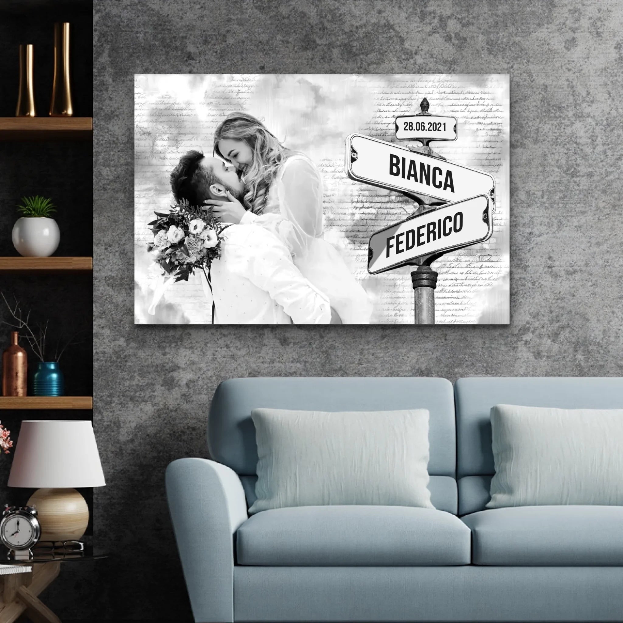 Tela personalizzata “Cartello stradale con foto personalizzata”
