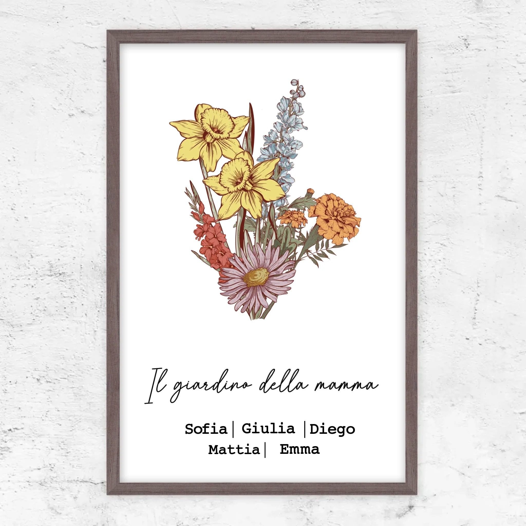 Poster personalizzato "Bouquet di fiori di nascita"