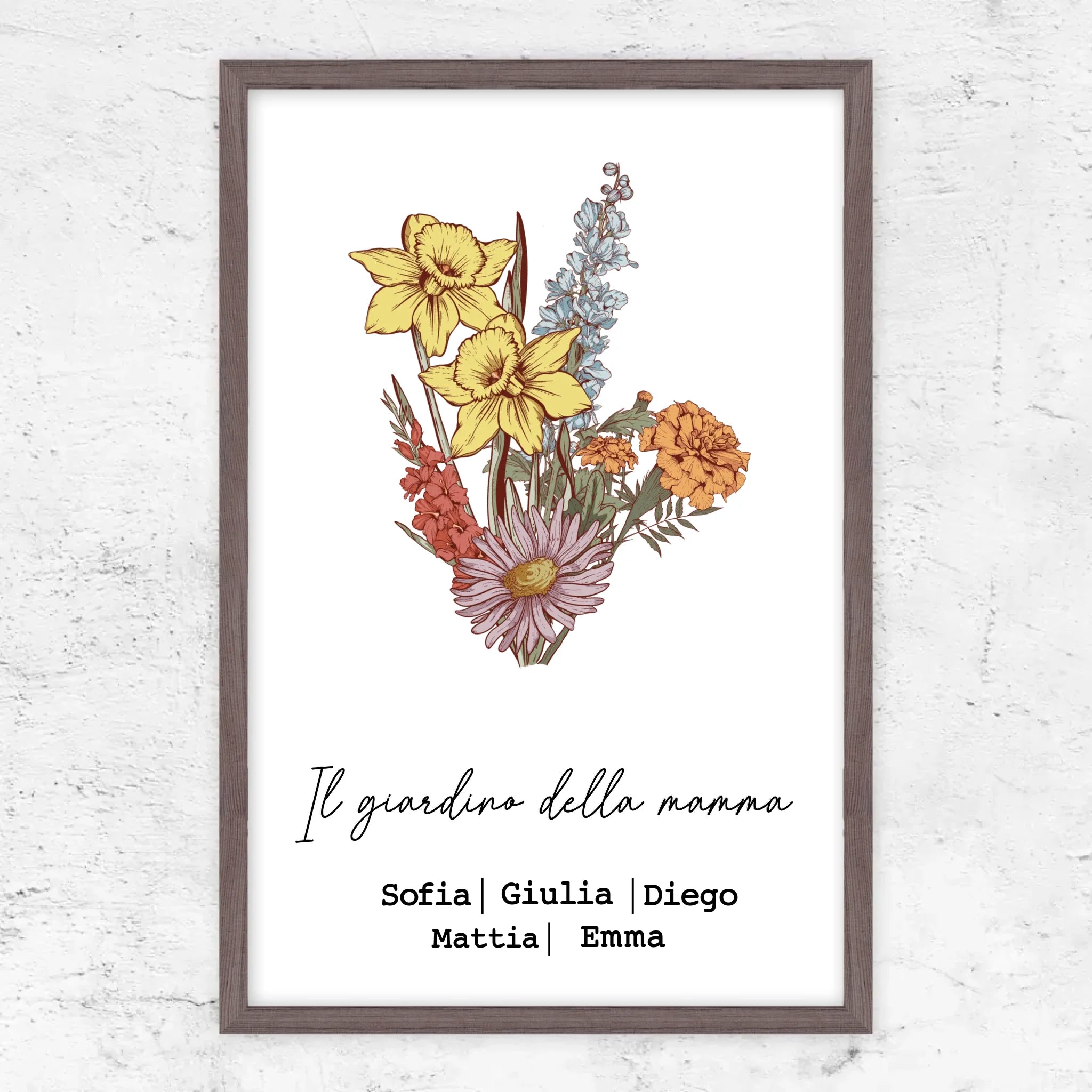 Poster personalizzato "Bouquet di fiori di nascita"