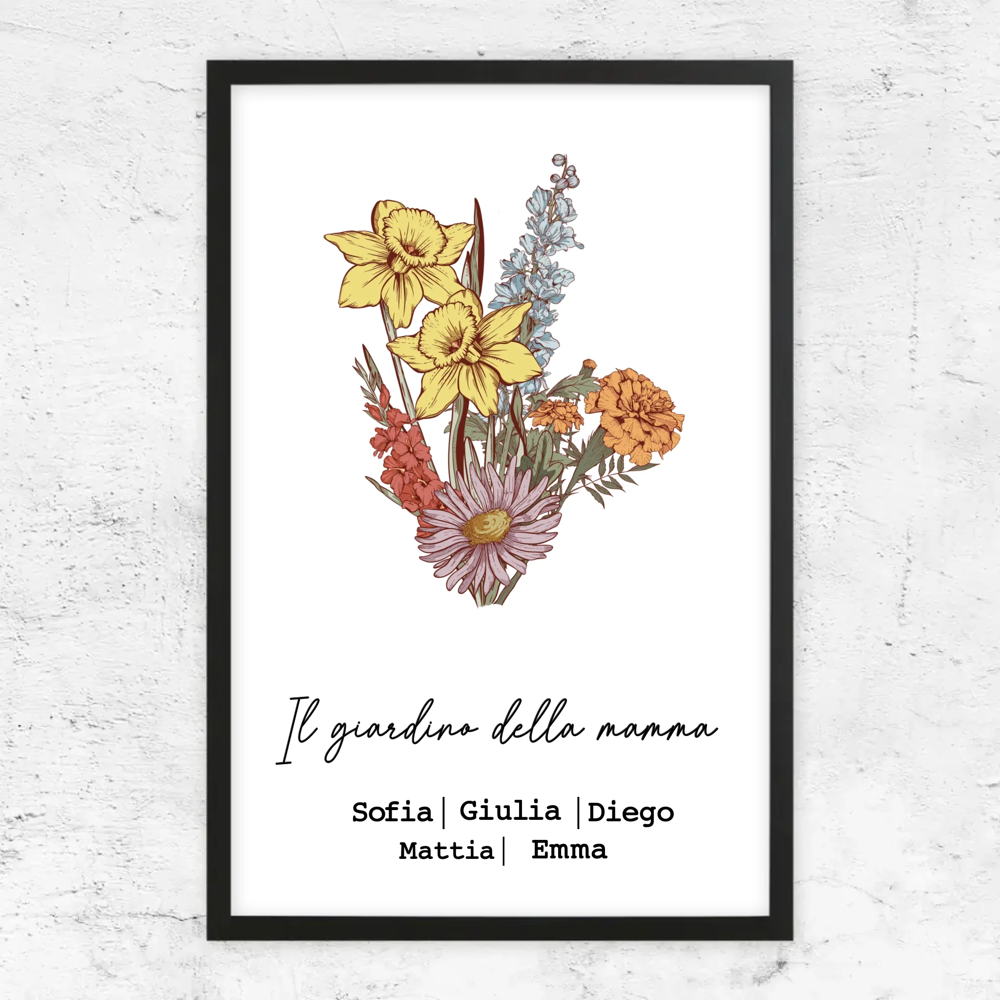 Poster personalizzato "Bouquet di fiori di nascita"
