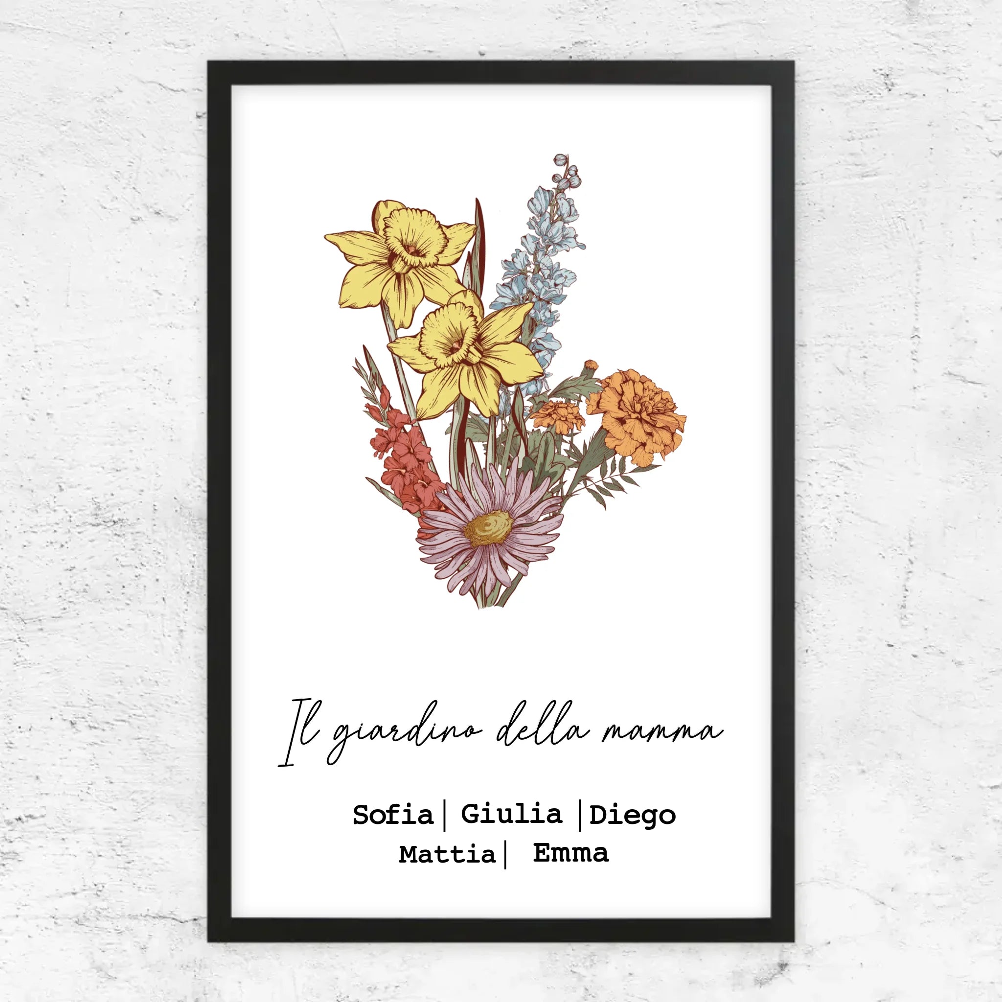 Poster personalizzato "Bouquet di fiori di nascita"