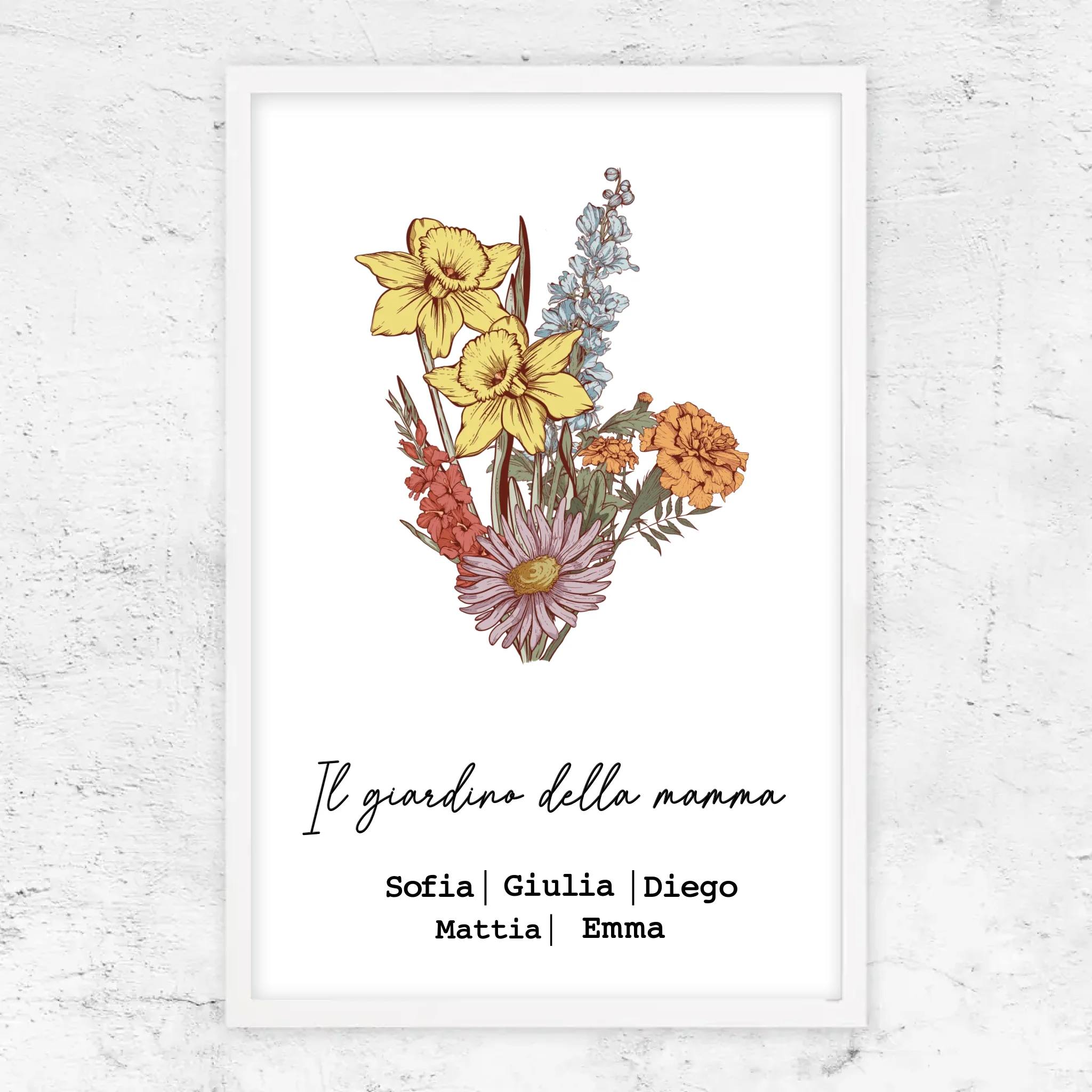 Poster personalizzato "Bouquet di fiori di nascita"