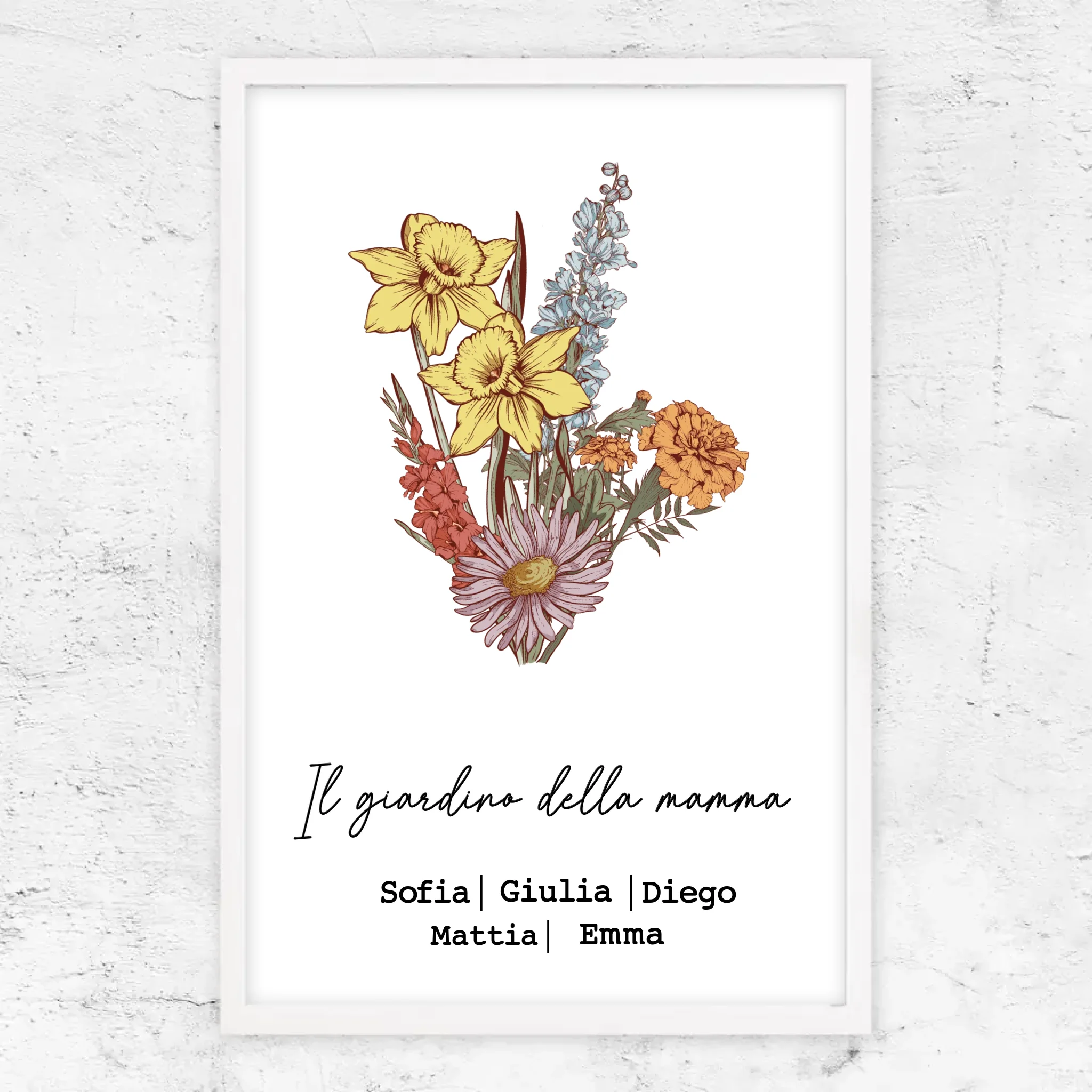 Poster personalizzato "Bouquet di fiori di nascita"