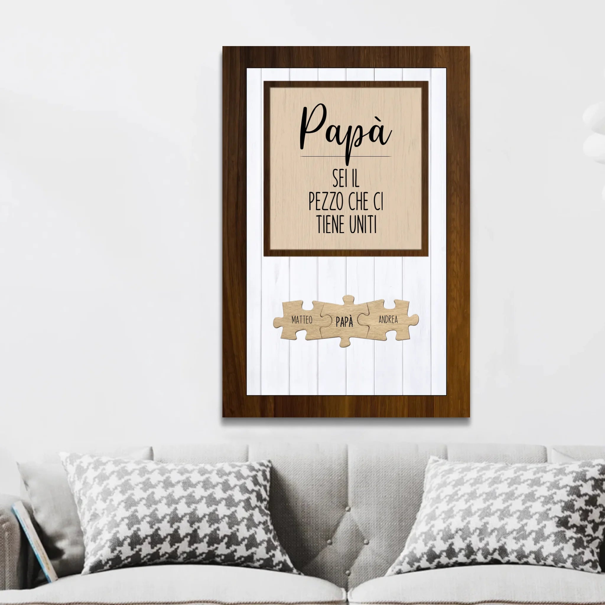 Tela personalizzata – Papà, sei il pezzo del puzzle che ci tiene uniti