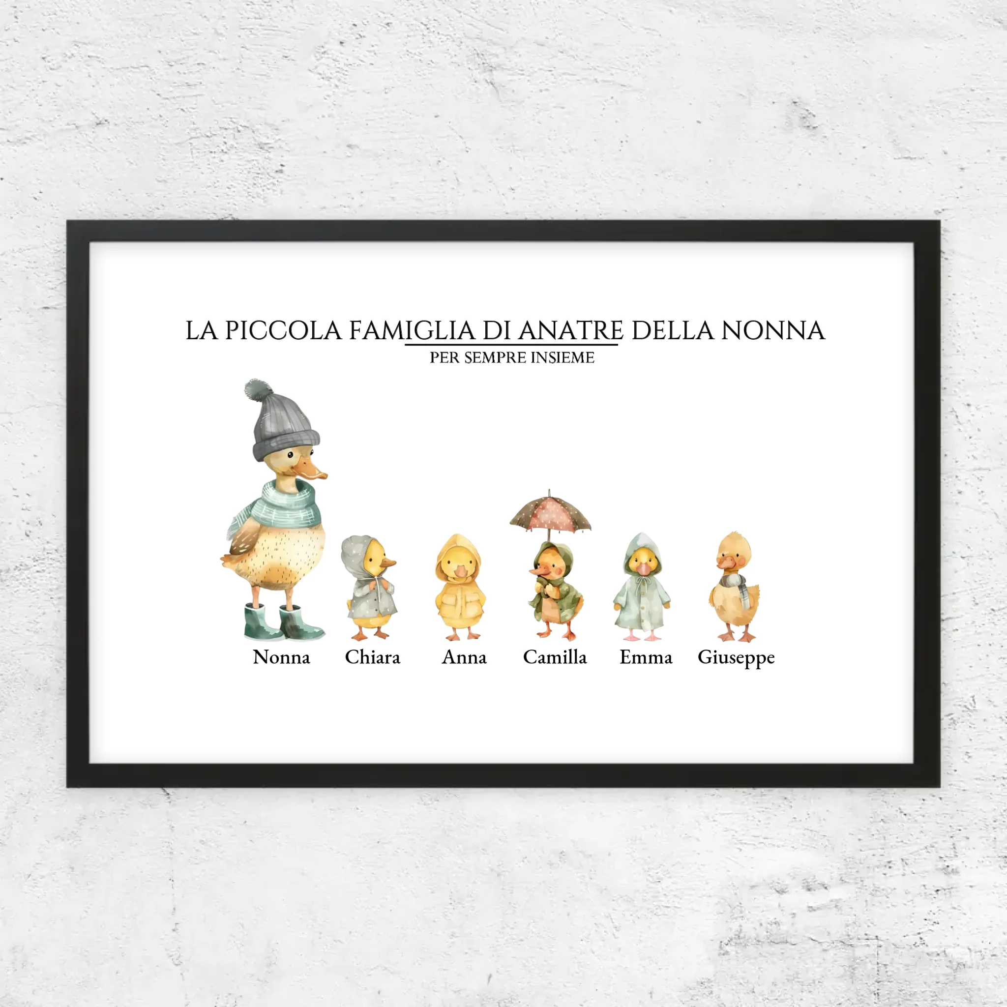 Poster personalizzato – La piccola famiglia di anatre della nonna