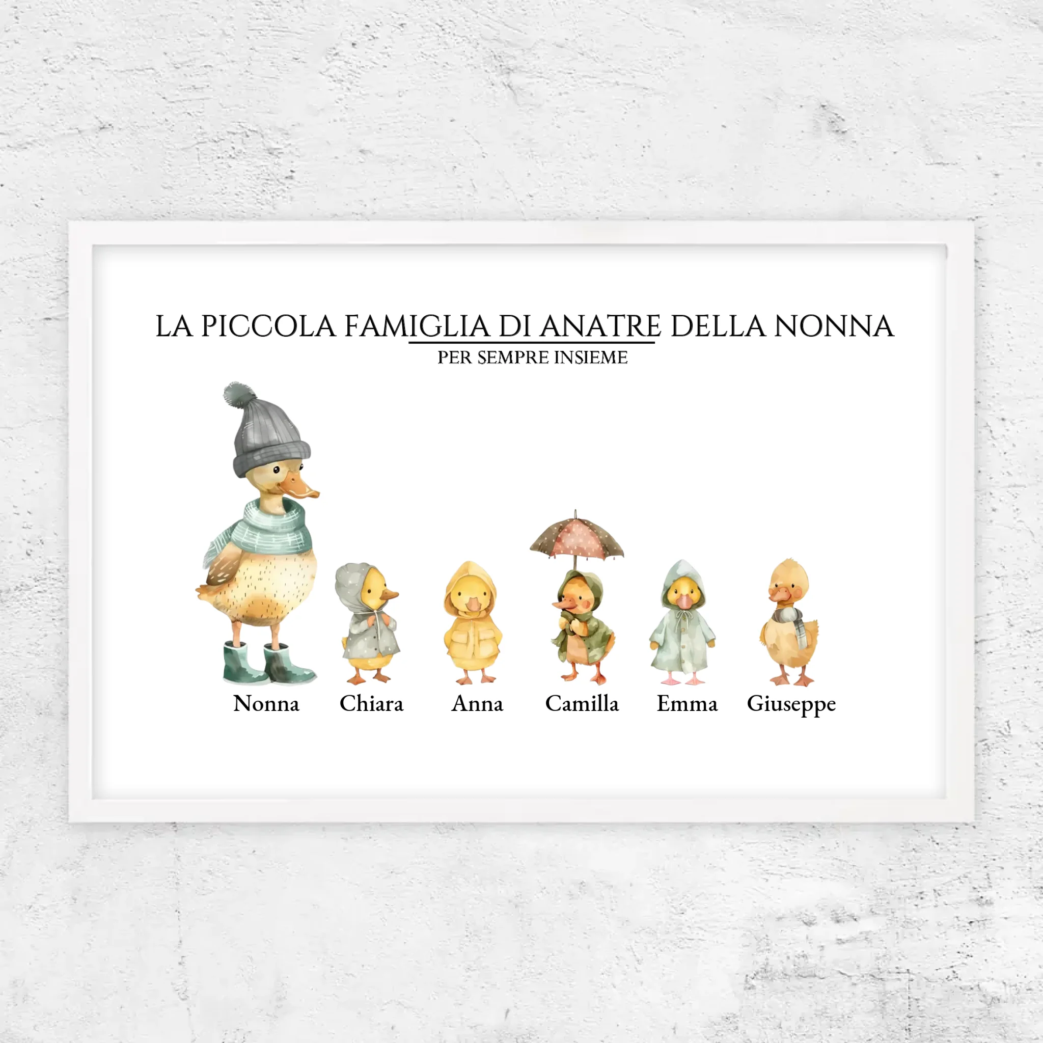 Poster personalizzato – La piccola famiglia di anatre della nonna
