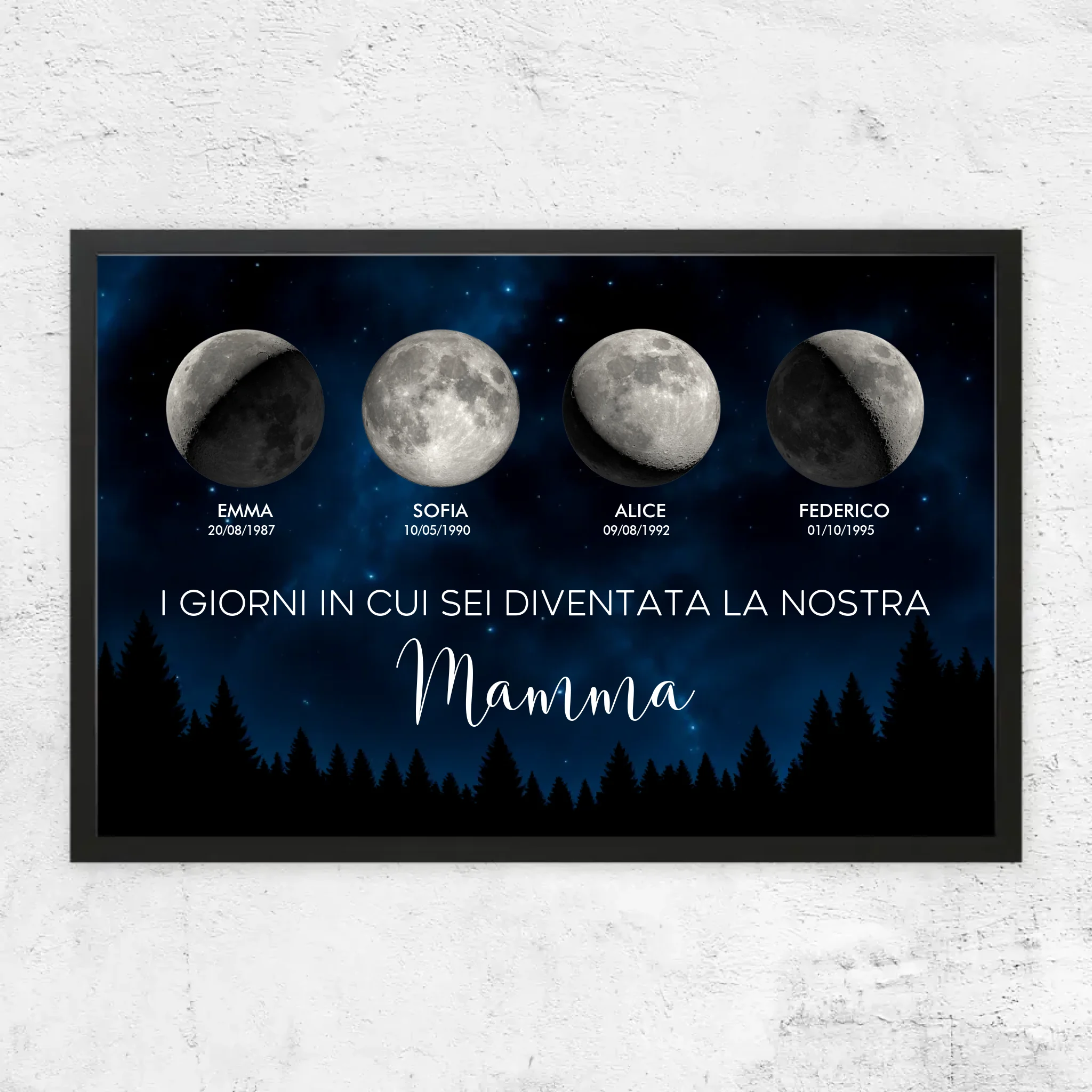 Poster personalizzato – Fase lunare - I giorni in cui sei diventata nostra madre