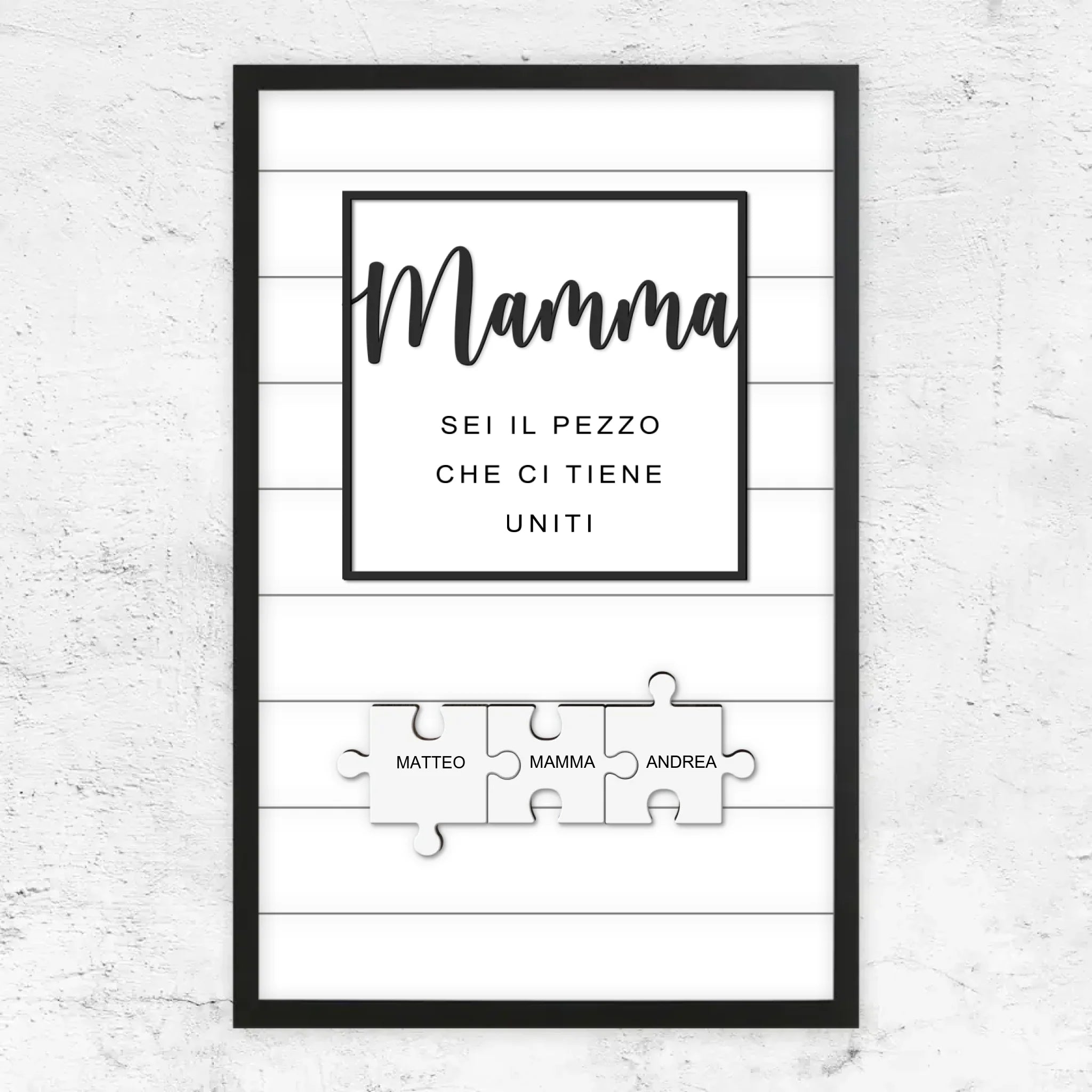 Poster personalizzato – Puzzle mamma – ci tieni uniti