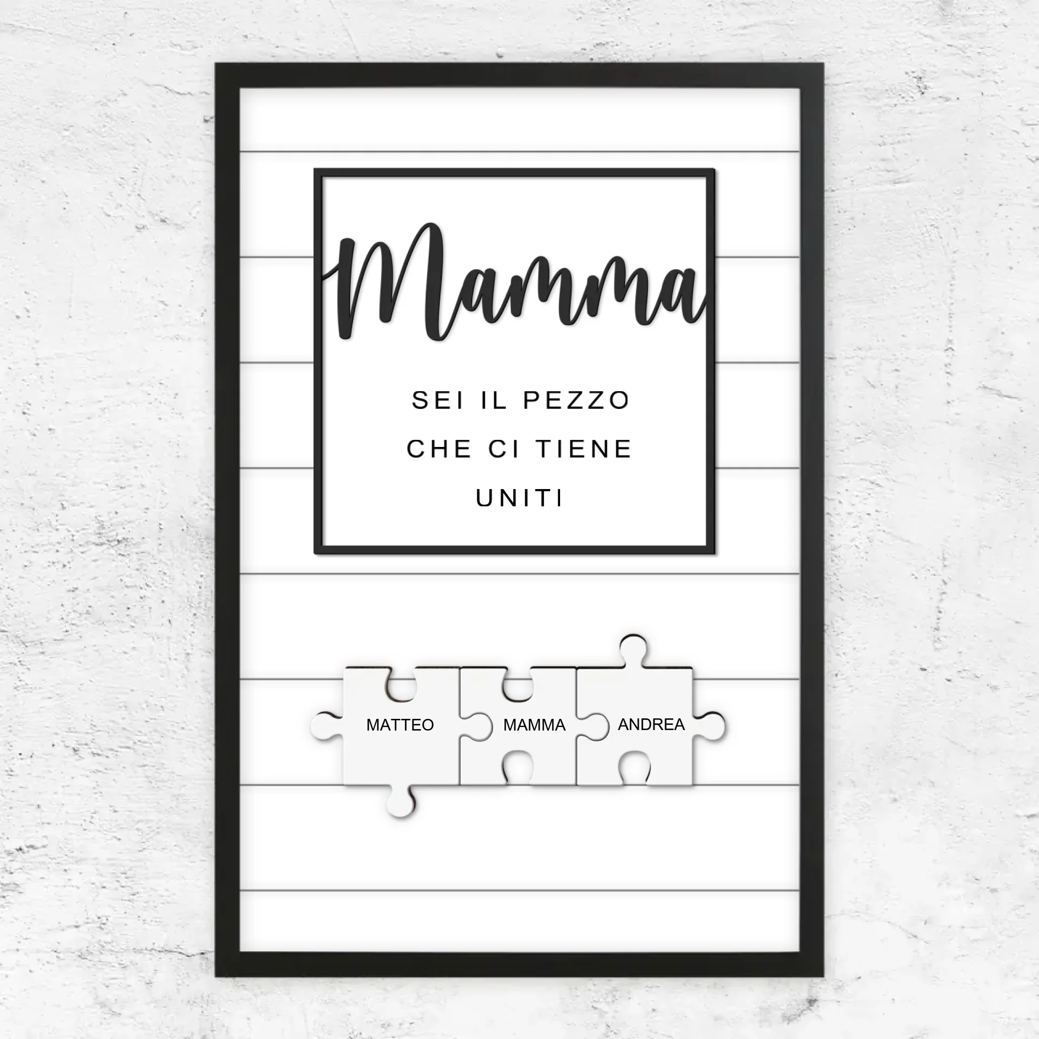 Poster personalizzato – Puzzle mamma – ci tieni uniti