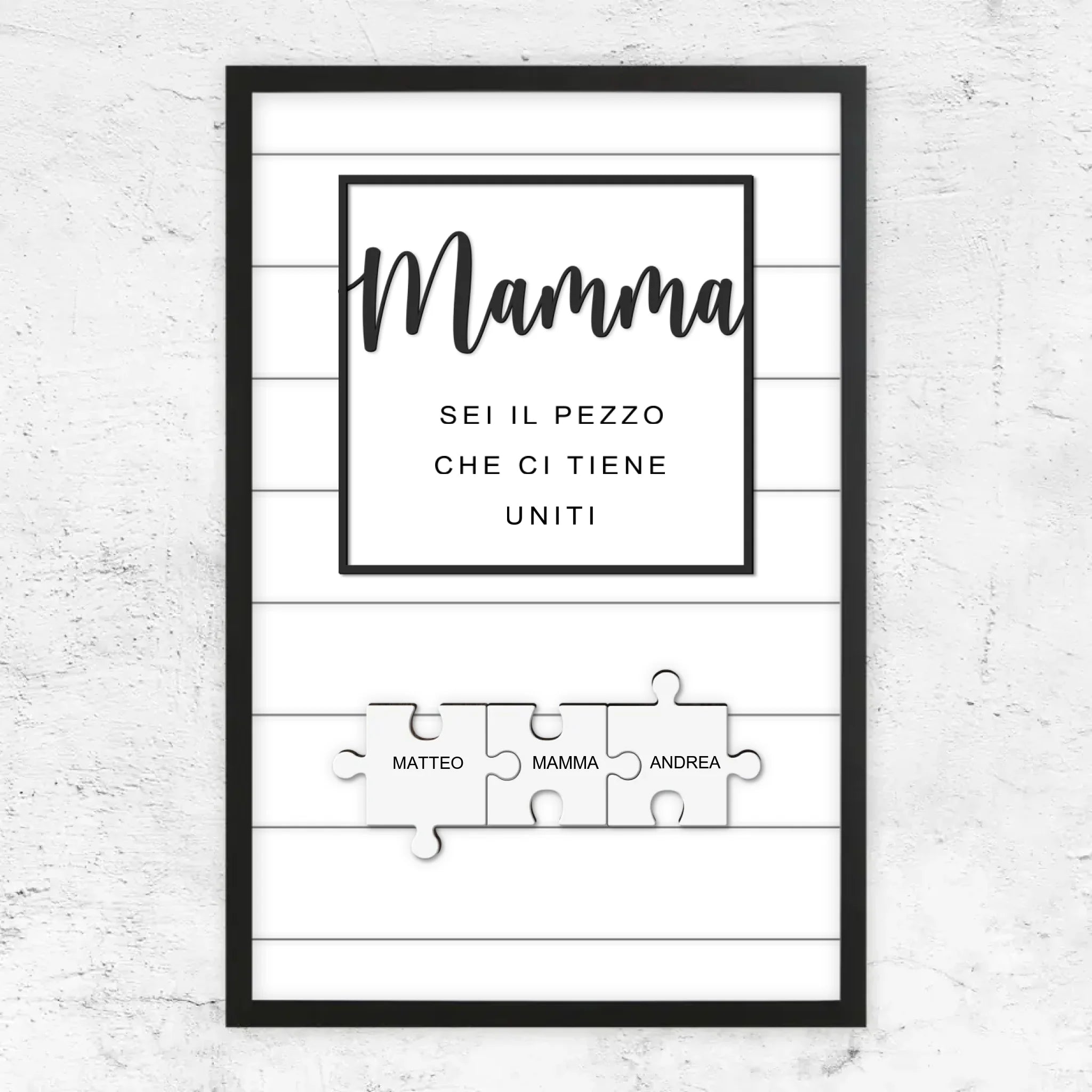 Poster personalizzato – Puzzle mamma – ci tieni uniti