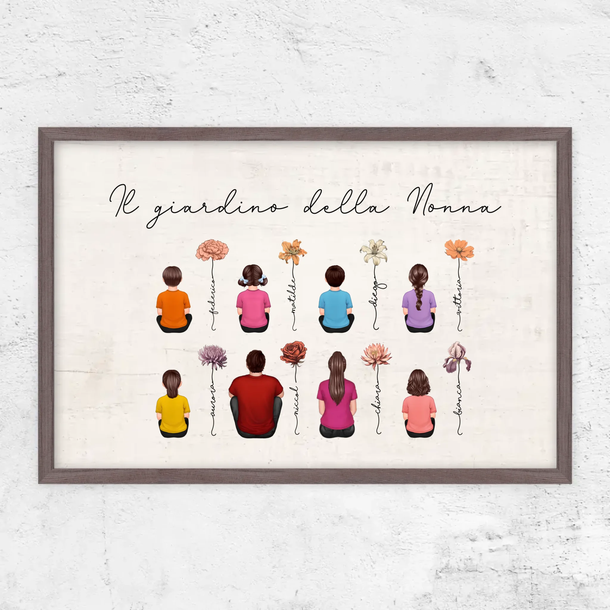 Poster personalizzato – Giardino di fiori del mese di nascita vintage