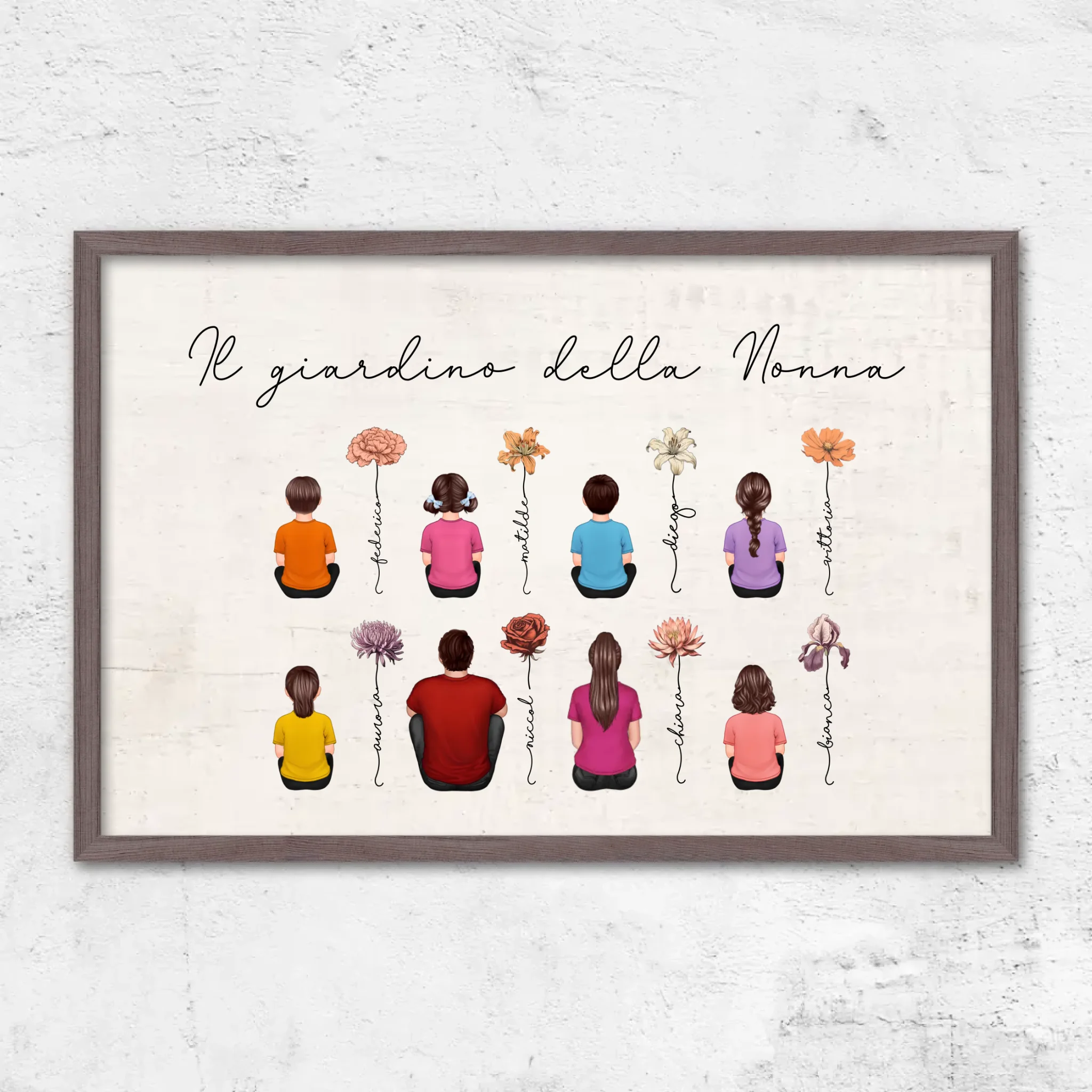 Poster personalizzato – Giardino di fiori del mese di nascita vintage